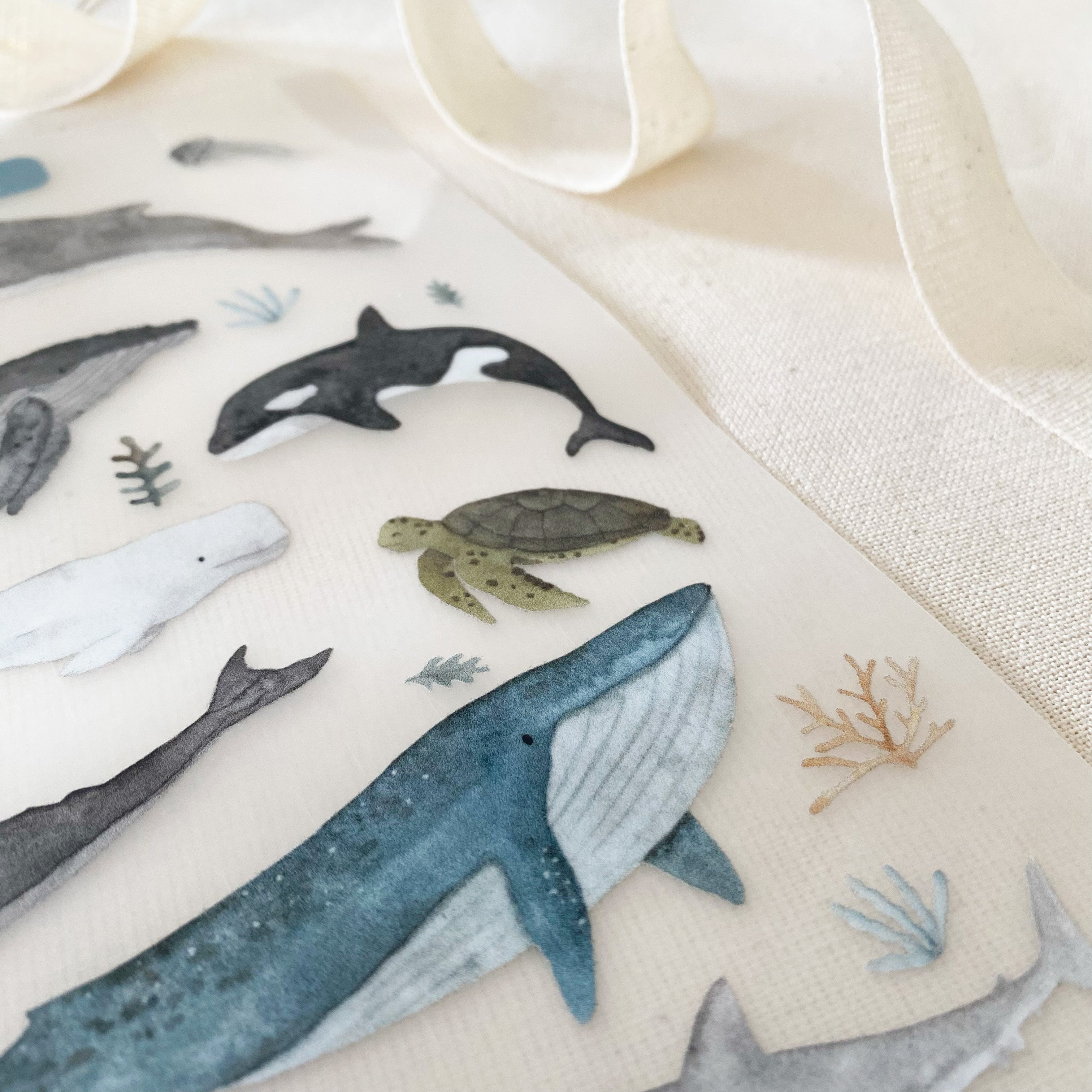 Iron-on transfers of sea creatures - Hot Peel / Iron on / Applications