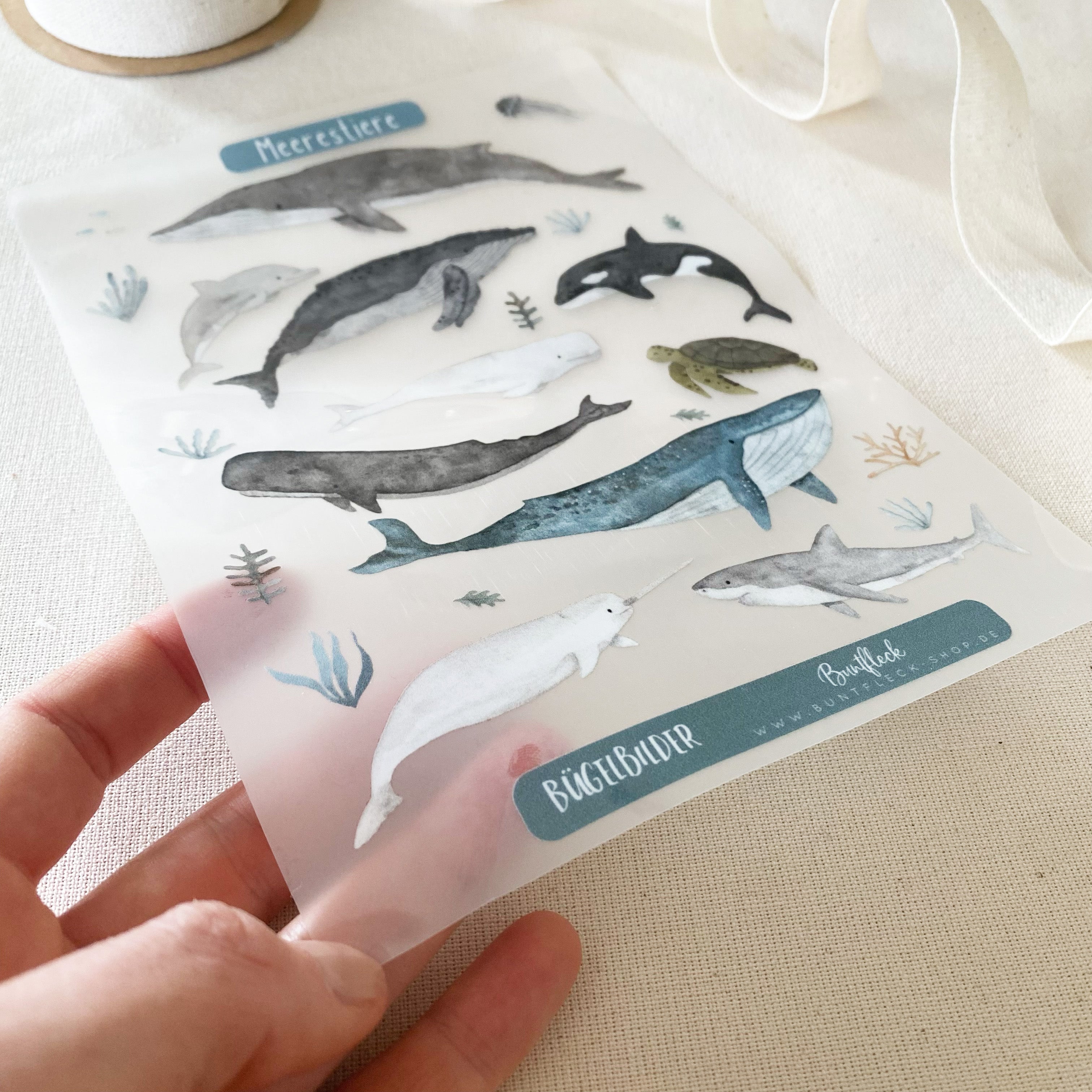 Iron-on transfers of sea creatures - Hot Peel / Iron on / Applications