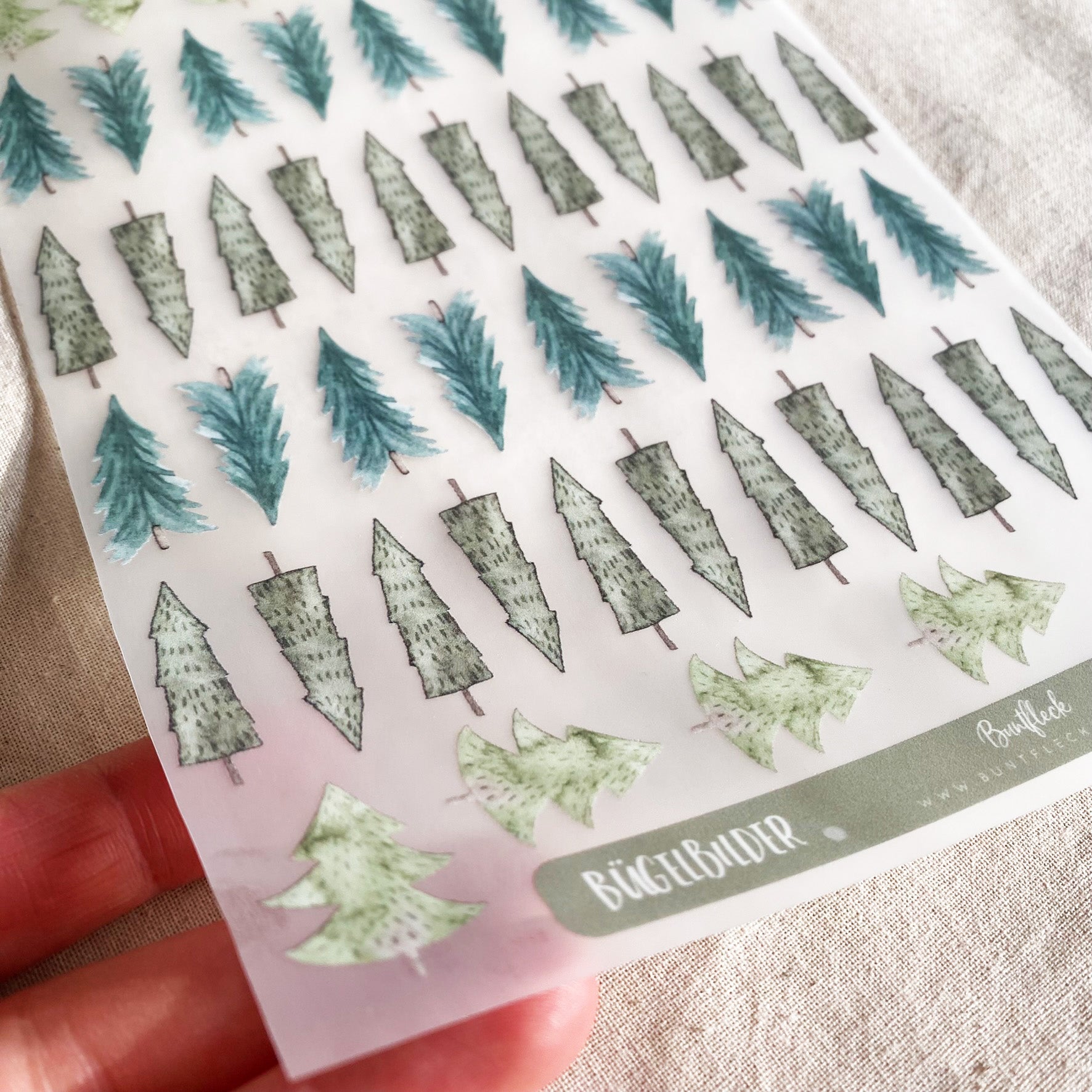 Bügelbilder kleine Bäume - Hot Peel / Iron on/ Applikationen /Muster