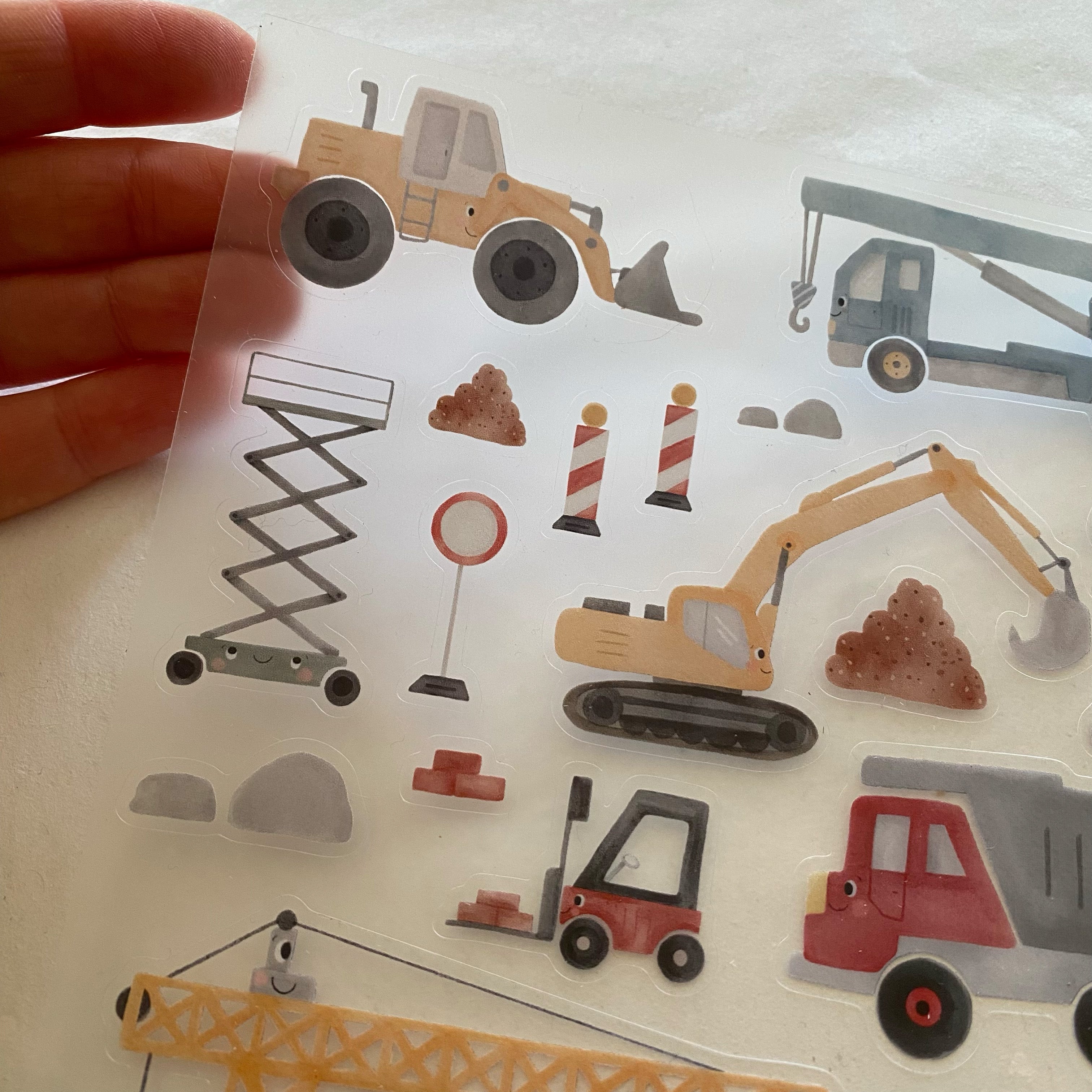 Stickersheet Vinyl /Stickerbogen / Vinyl transparent - Baufahrzeuge