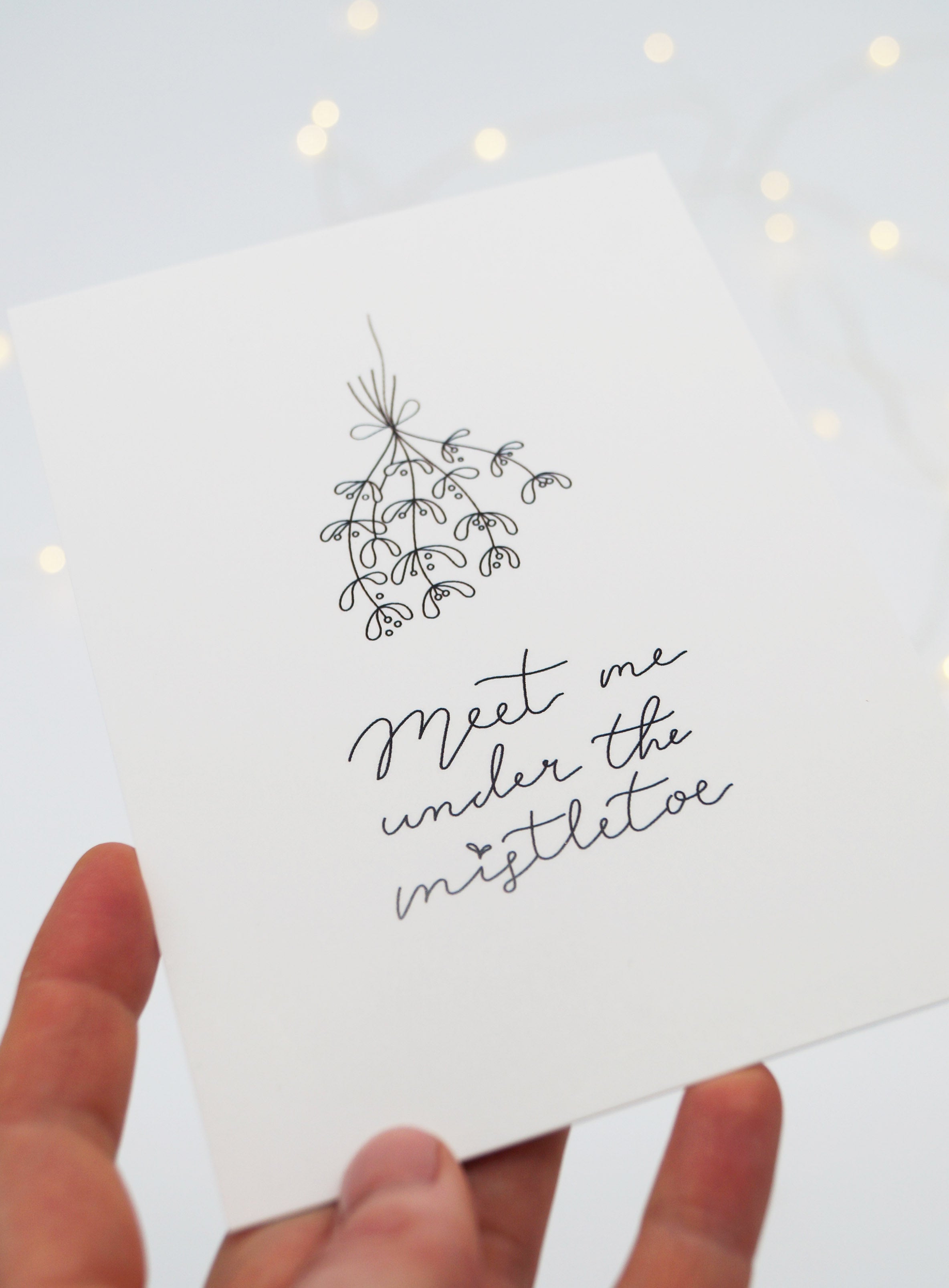 Karte/Postkarte A6 - meet me under the mistletoe