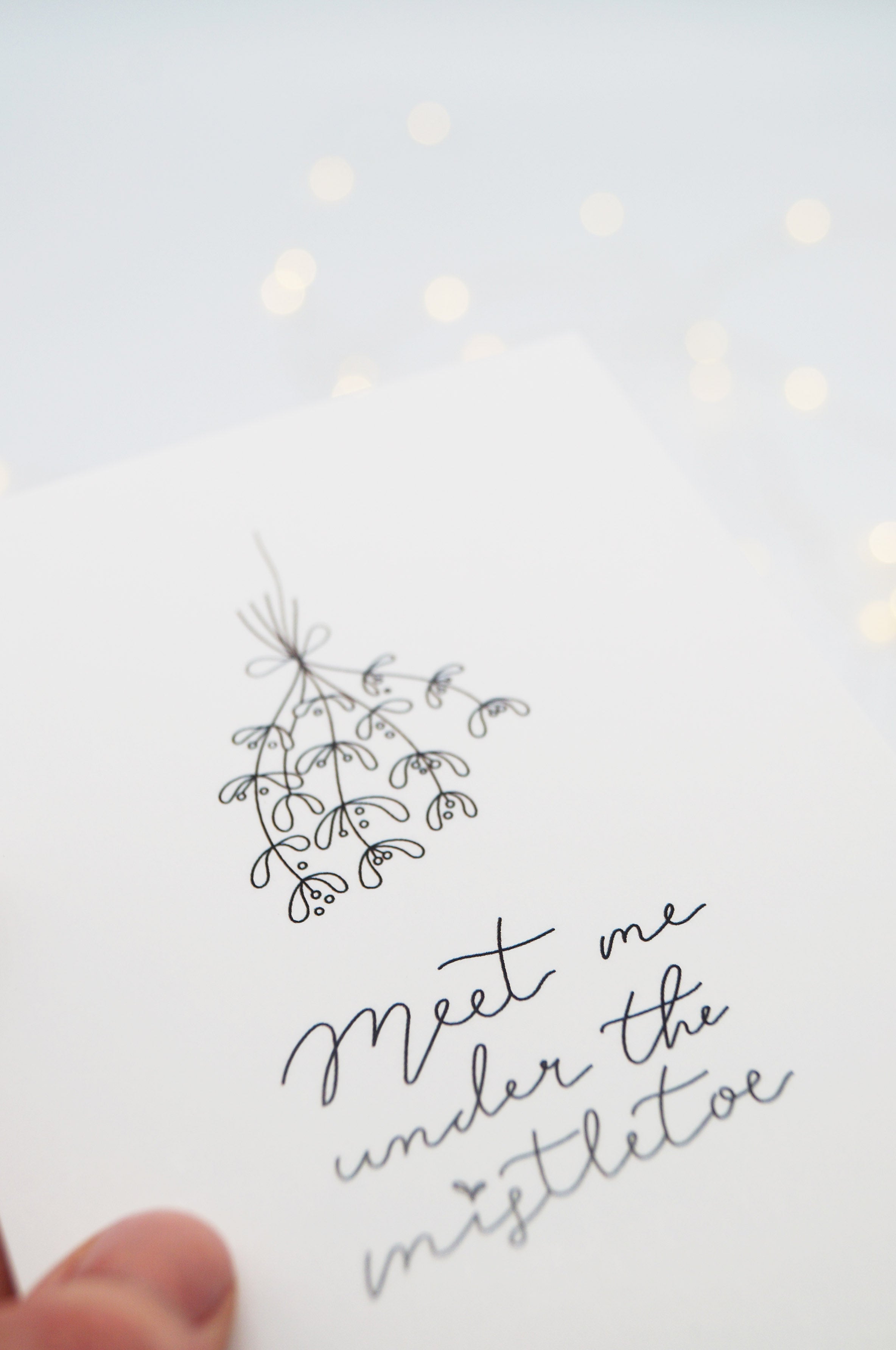 Karte/Postkarte A6 - meet me under the mistletoe