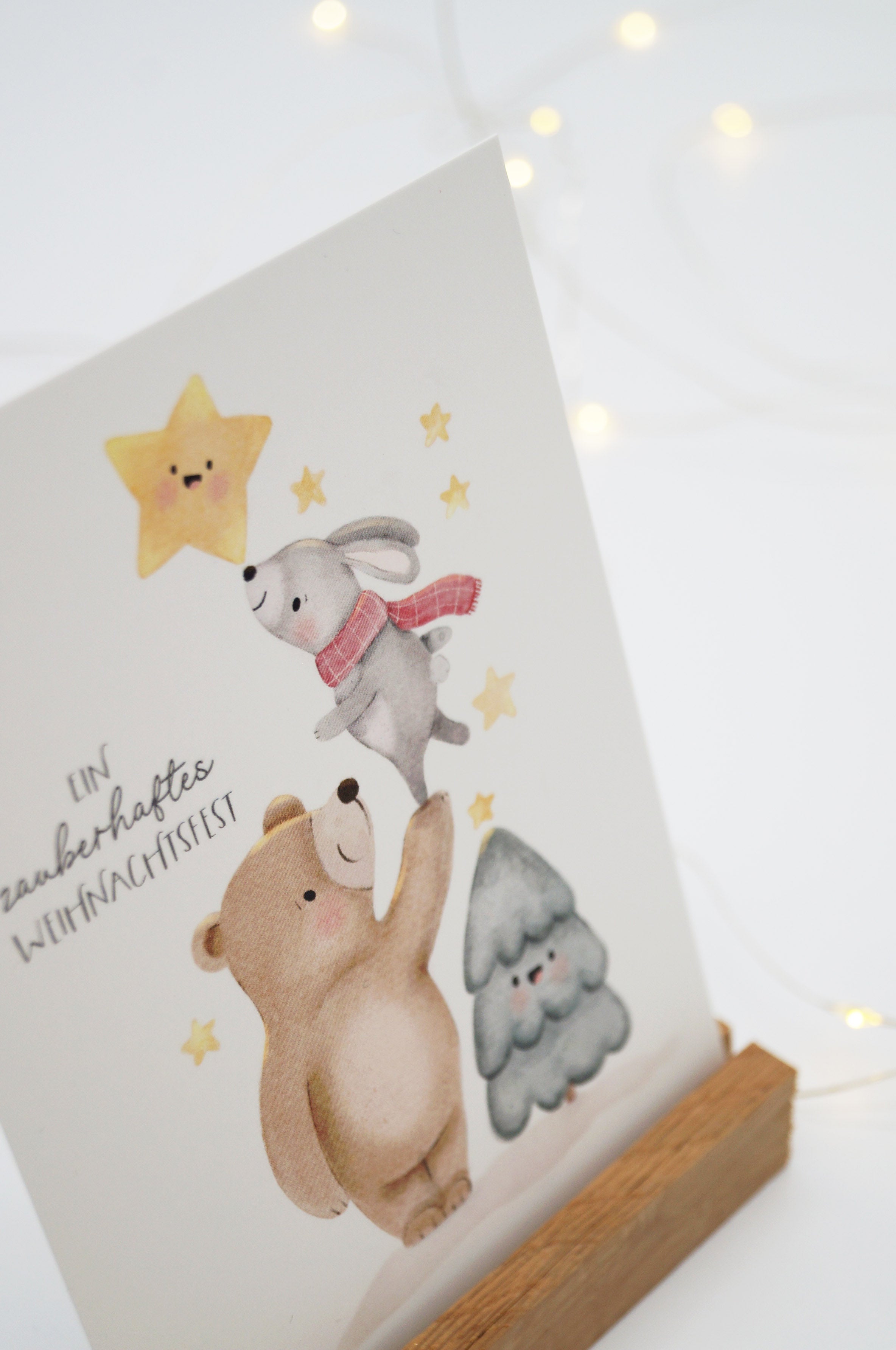 Card / Postcard - Magical Christmas with Bear & Bunny
