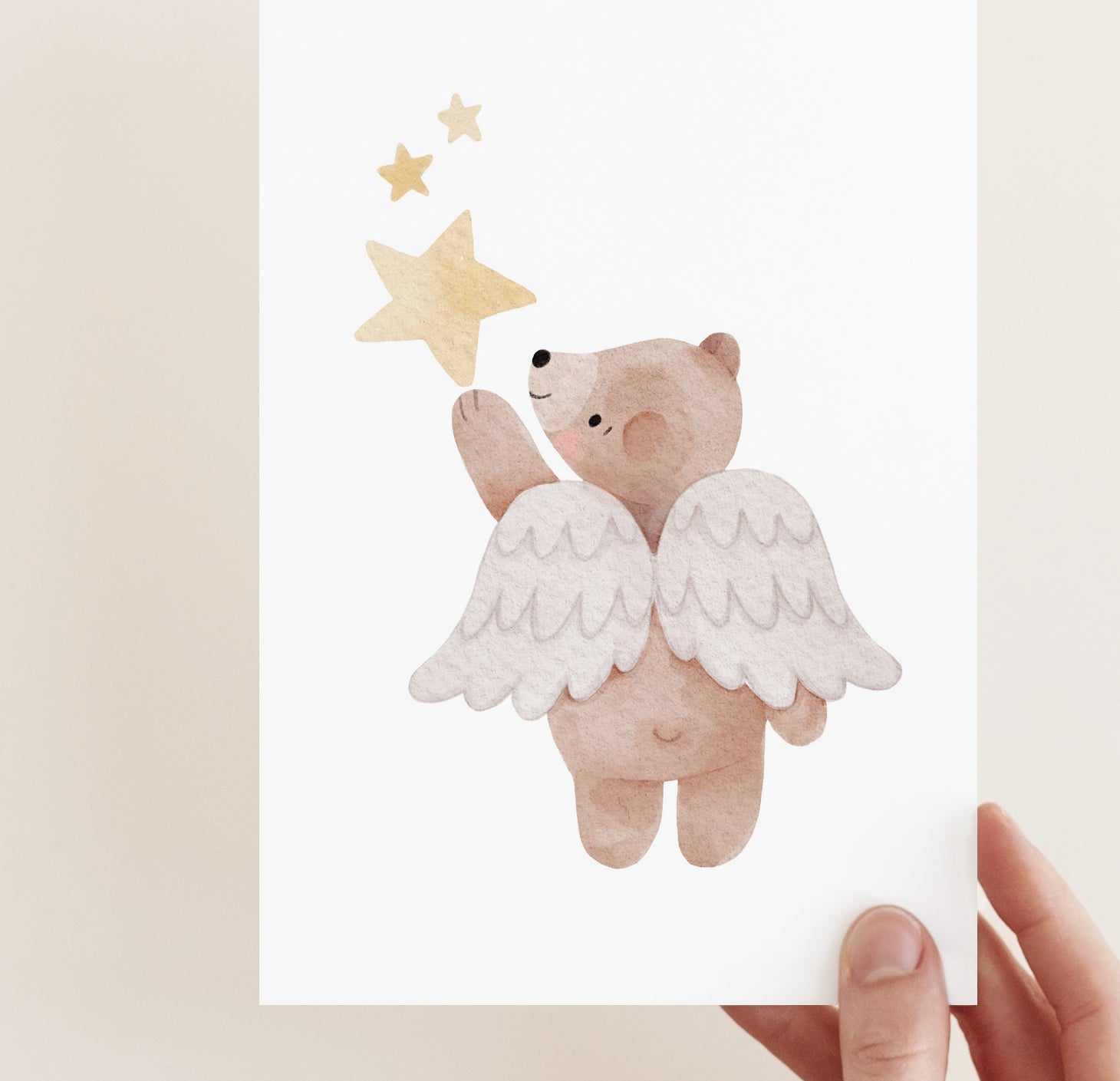 Karte/Postkarte/Grußkarte - Schutzengel / Bär