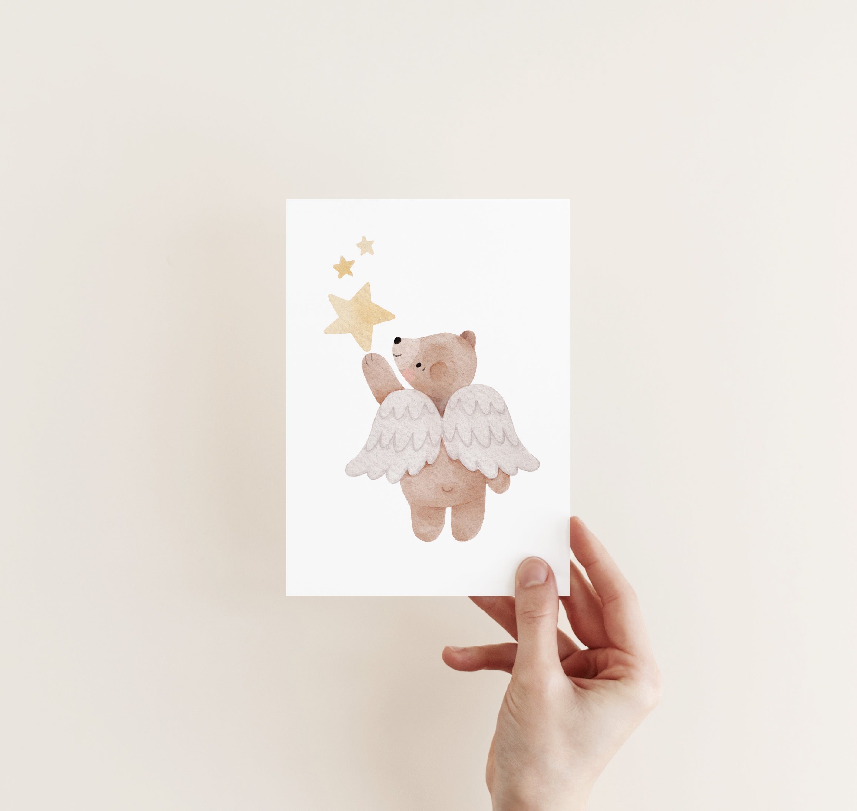 Karte/Postkarte/Grußkarte - Schutzengel / Bär