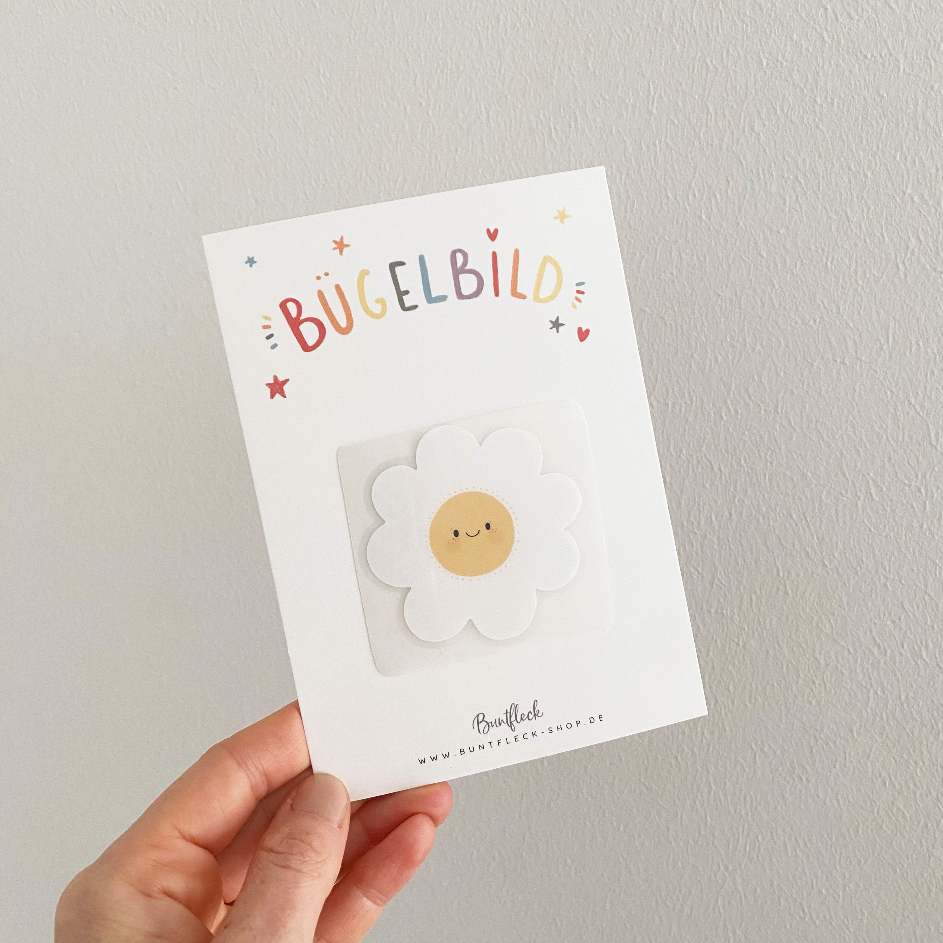 Mini iron-on transfers - daisies with faces