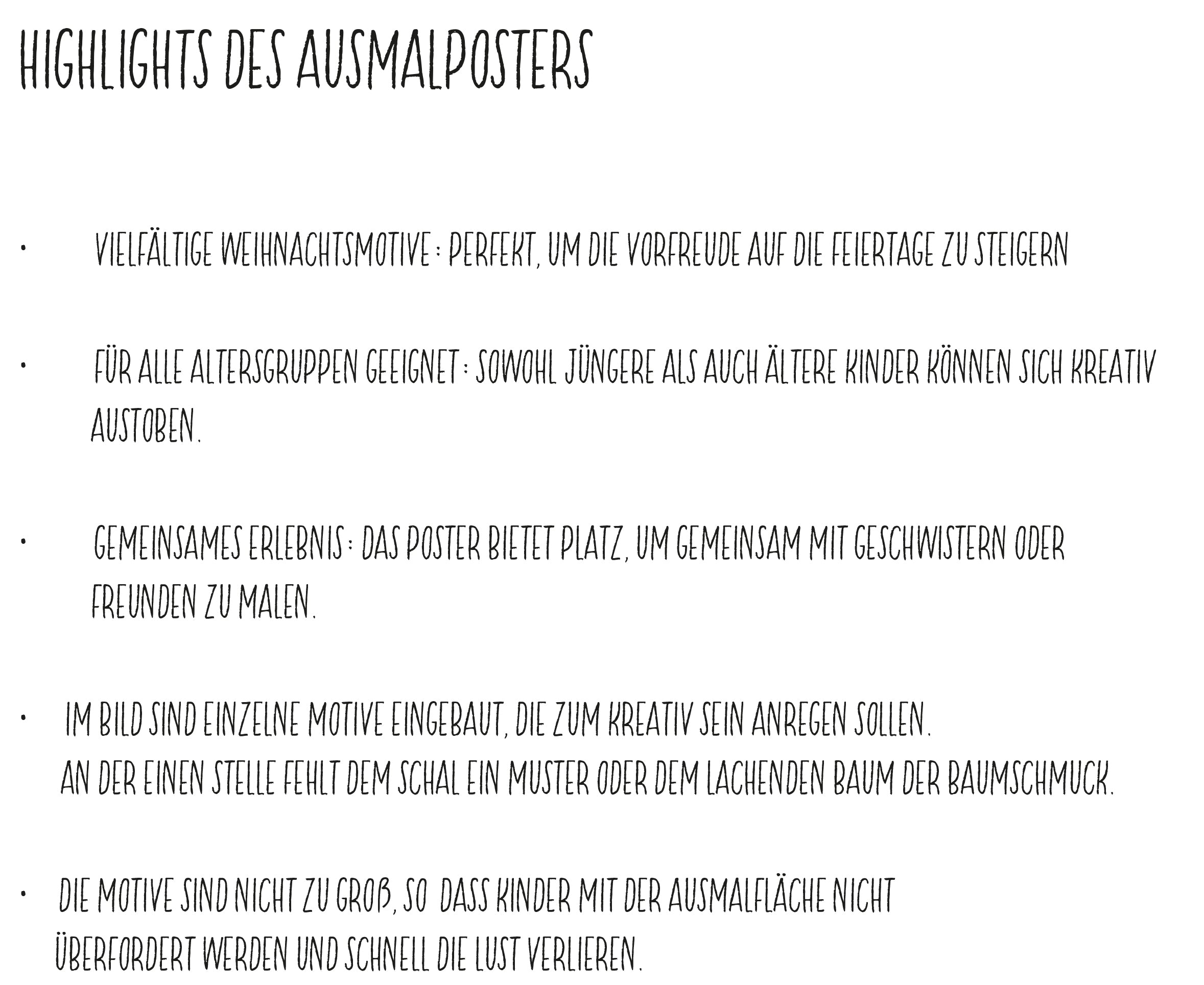 Coloring poster in DIN A1 with Christmas motifs - Christmas Doodle