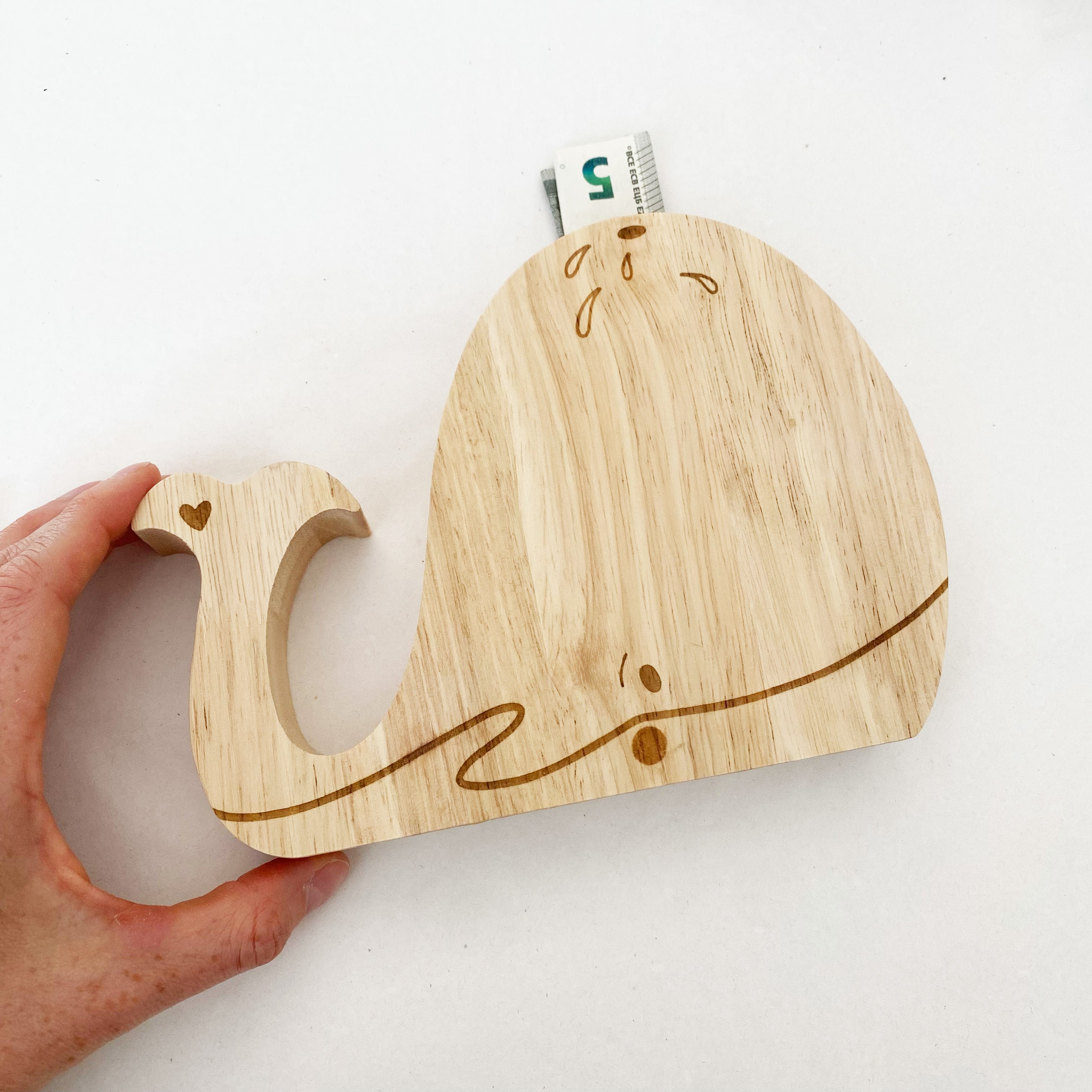 Spardose aus Holz / Geldgeschenk /personalisierbar - Kleiner Wal