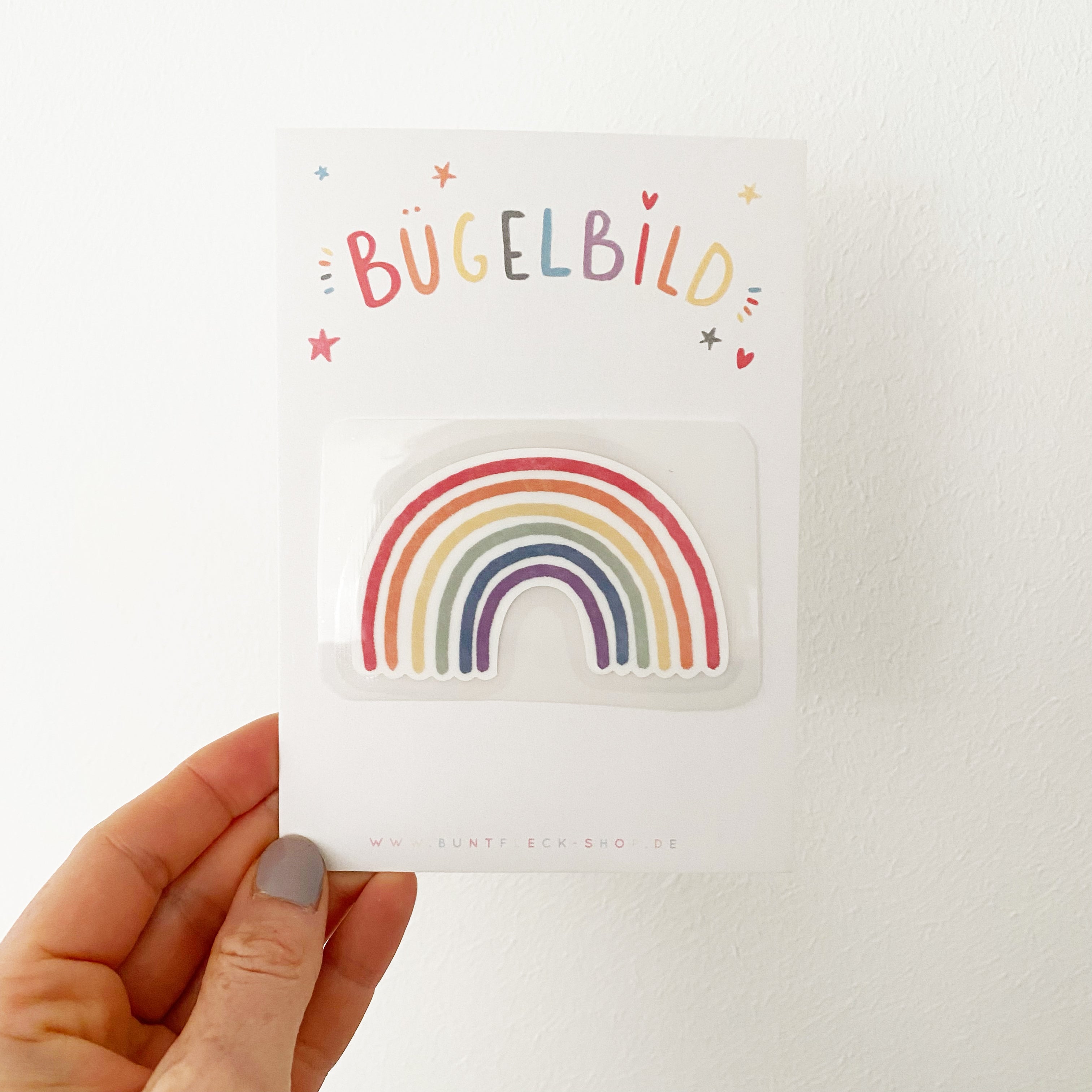 Mini iron-on transfers - rainbow in different colors