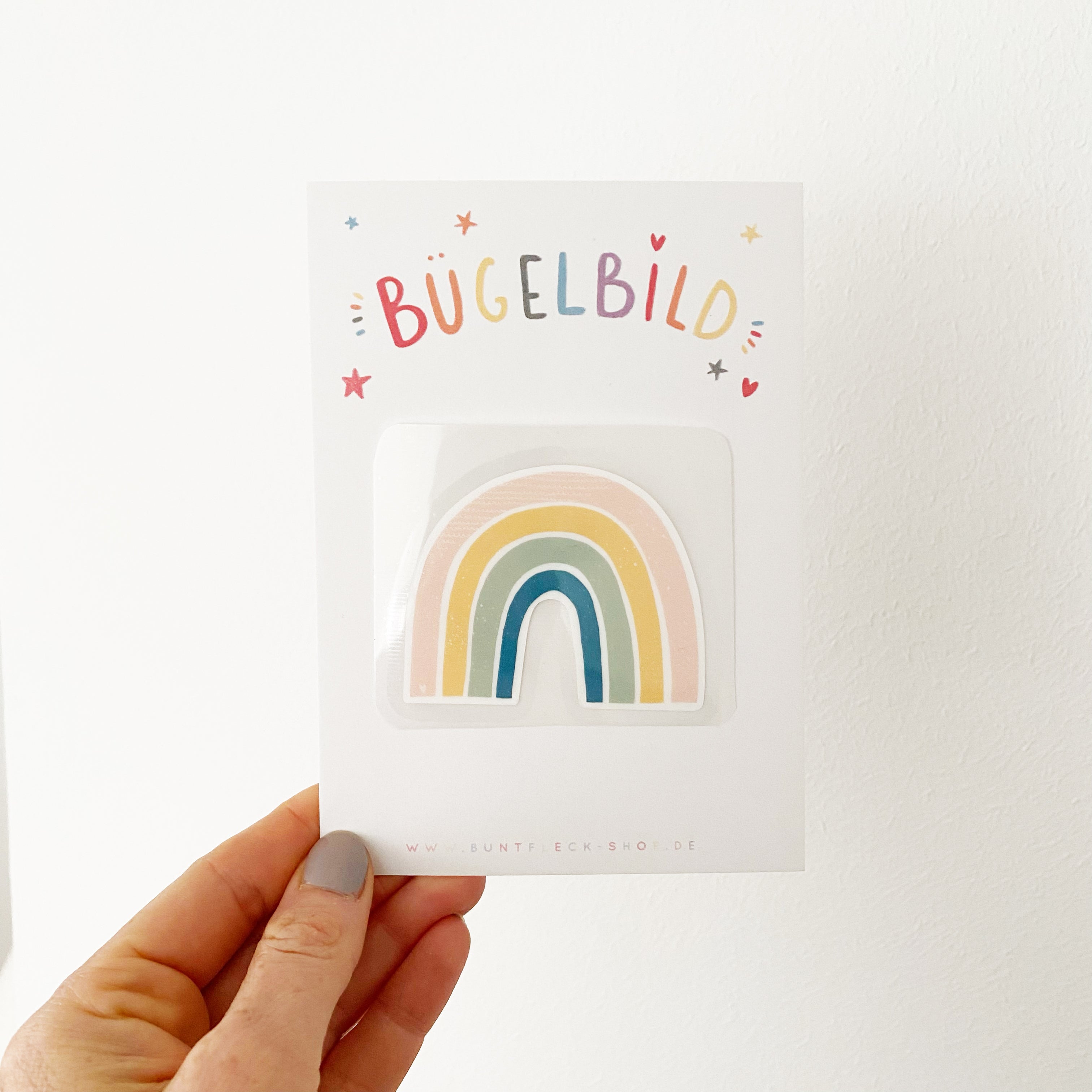 Mini iron-on transfers - rainbow in different colors