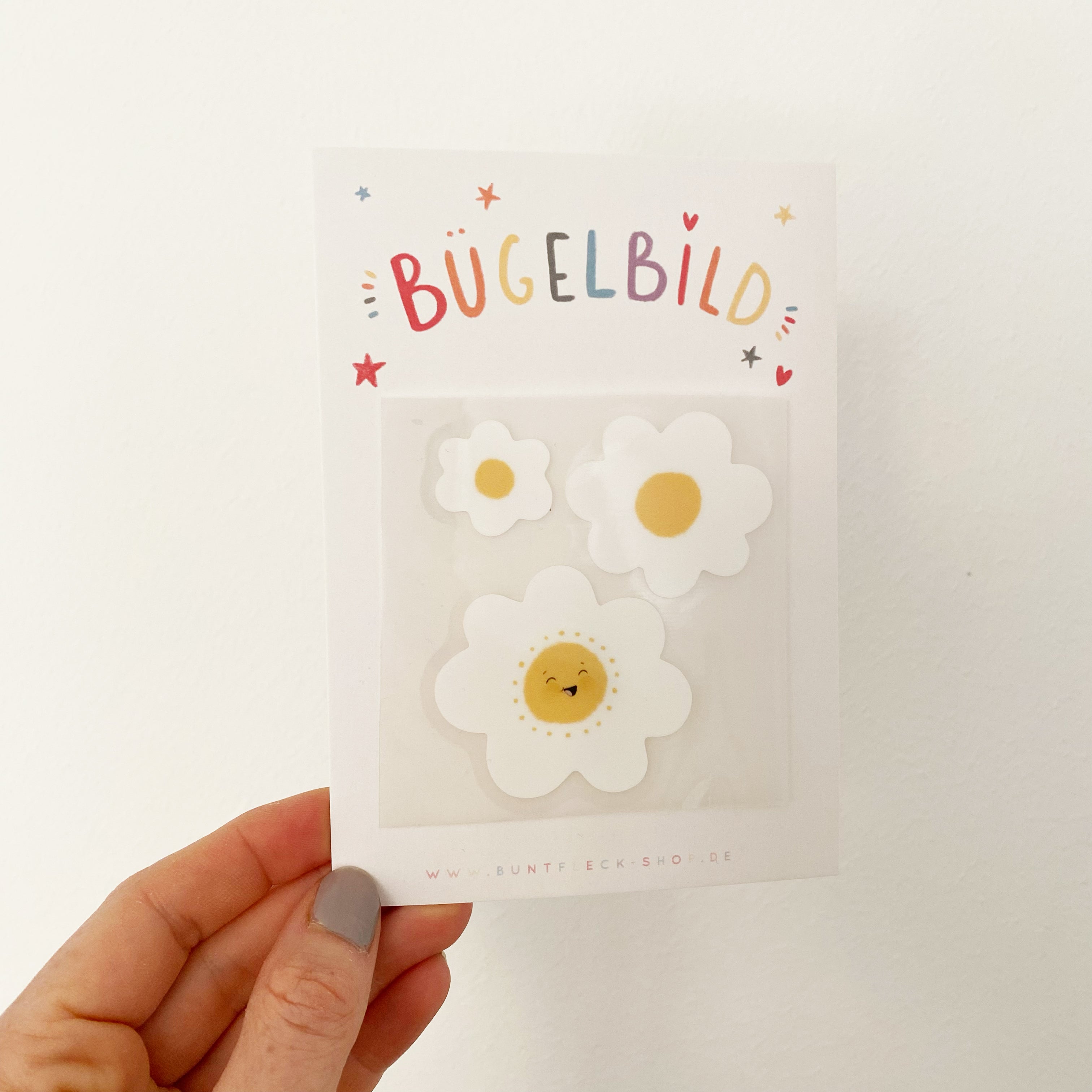 Mini iron-on transfers - set of 3 daisies