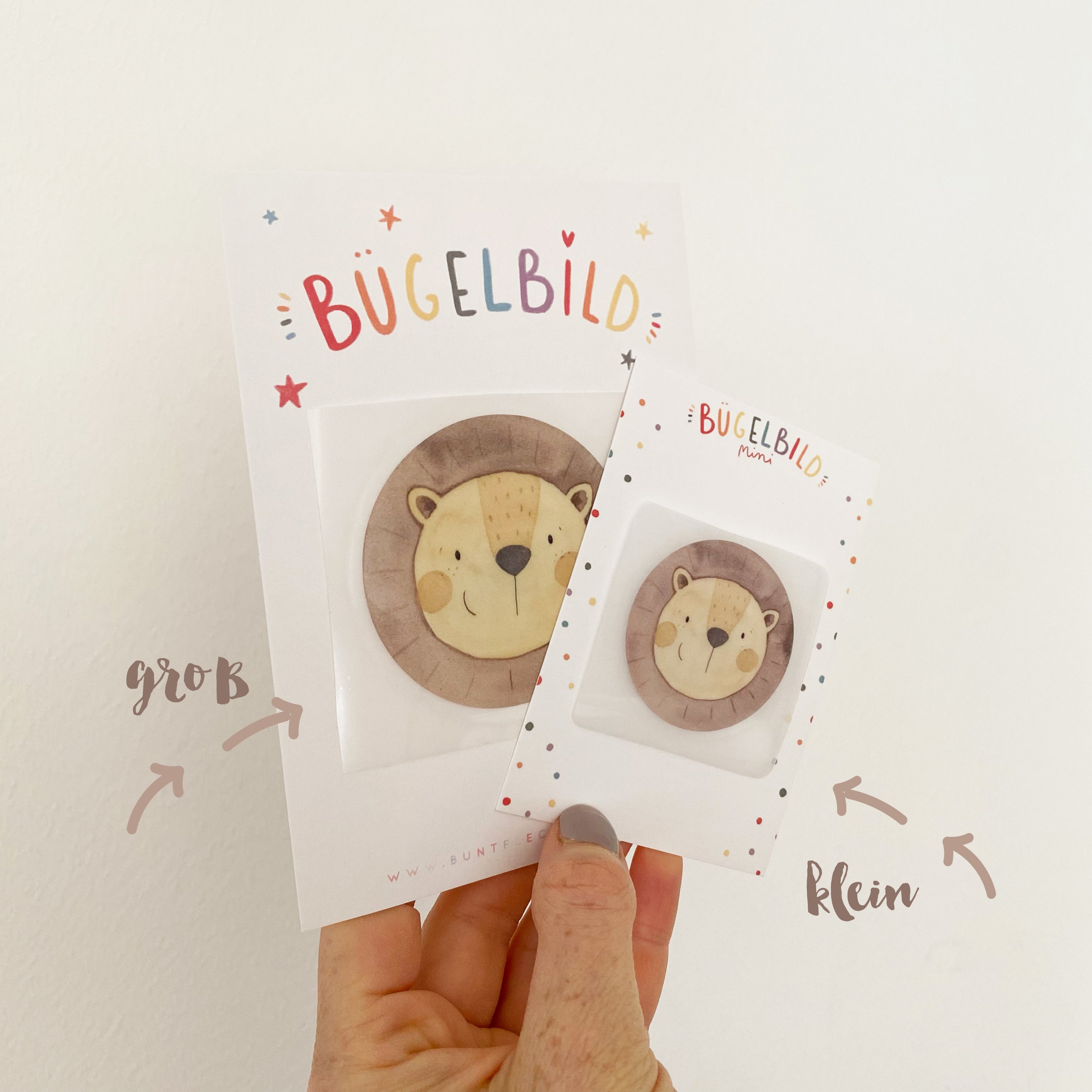 Mini iron-on transfers - lion