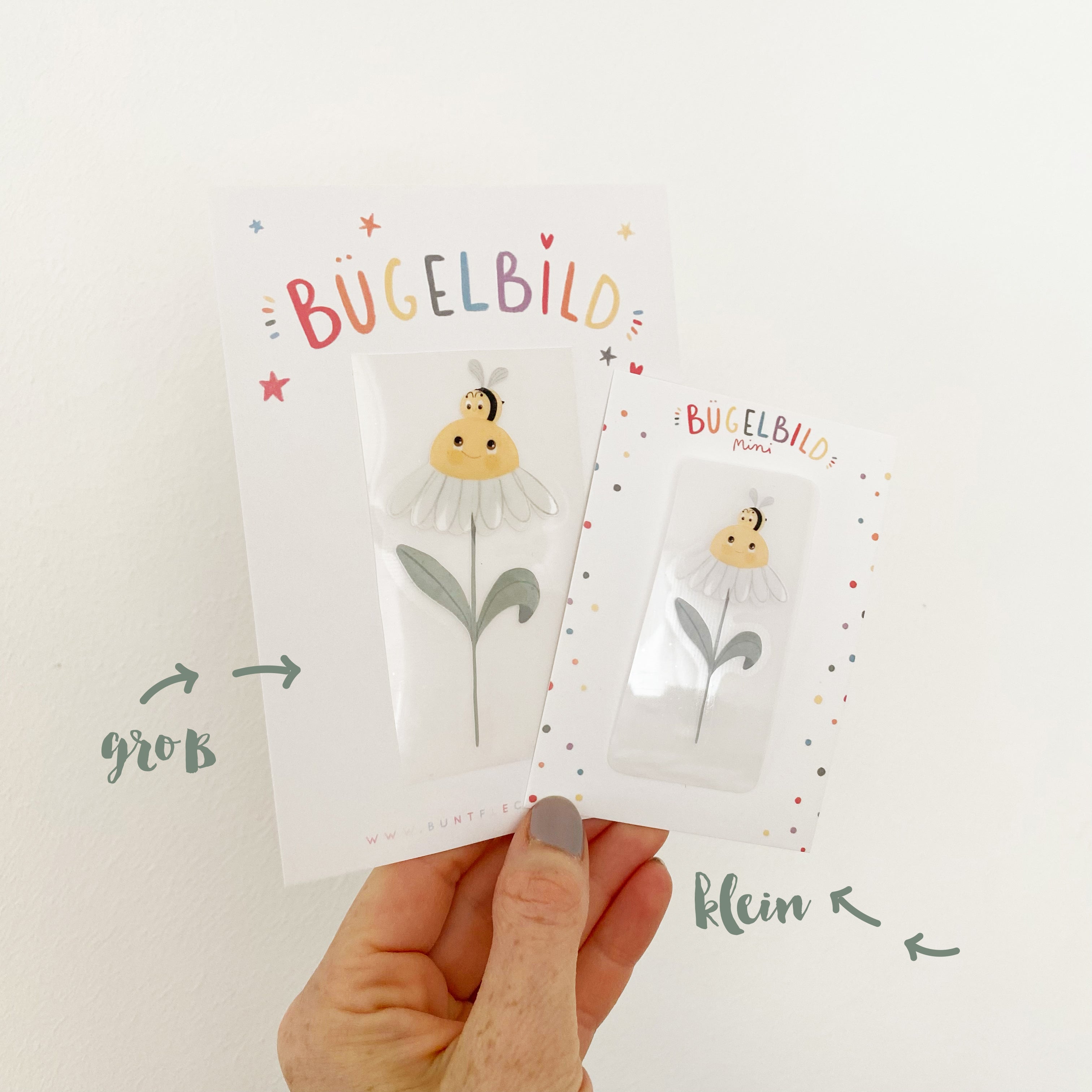 Mini Bügelbilder - Gänseblümchen mit Biene