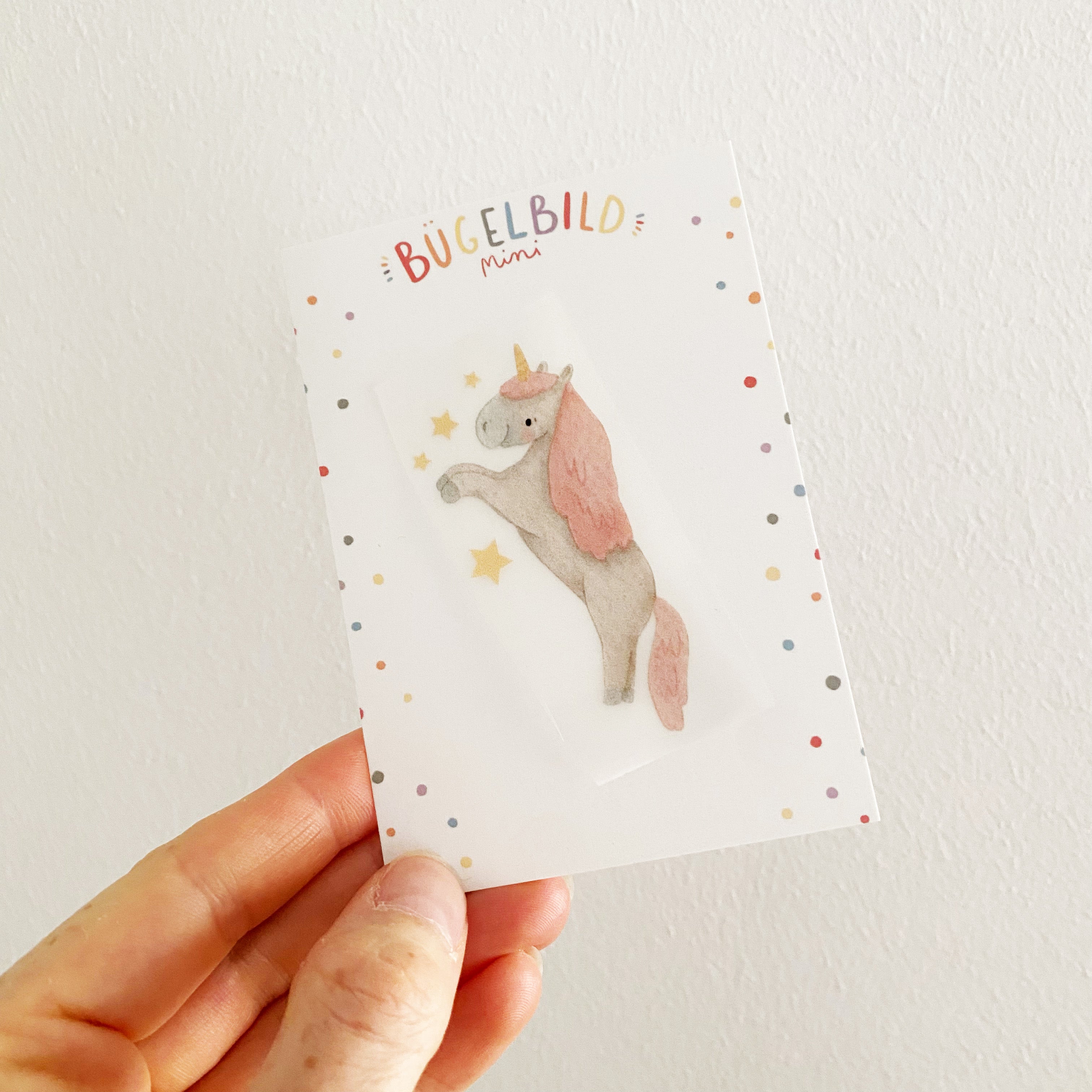 Mini Bügelbilder - Einhorn mit Sternen