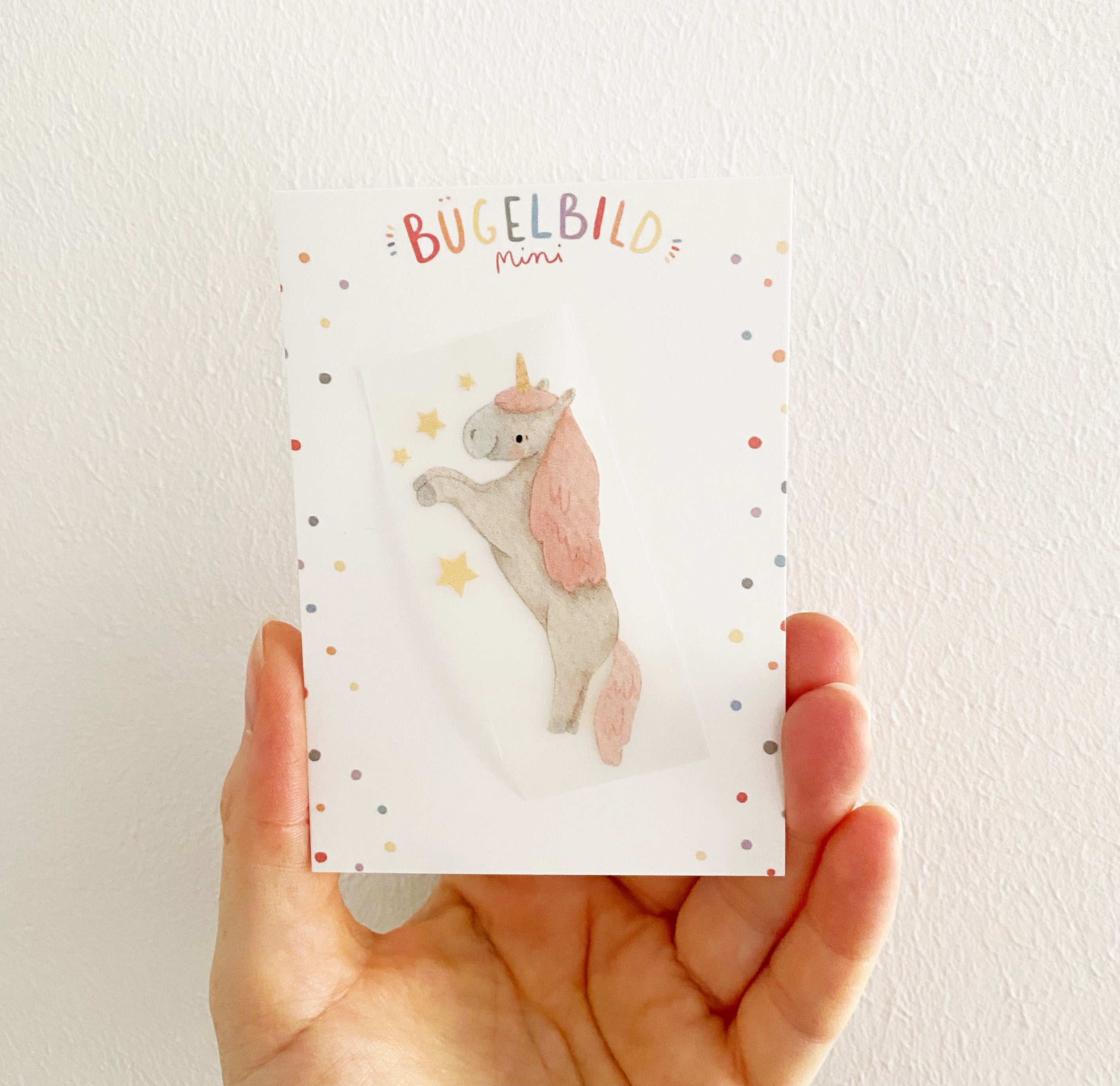 Mini Bügelbilder - Einhorn mit Sternen