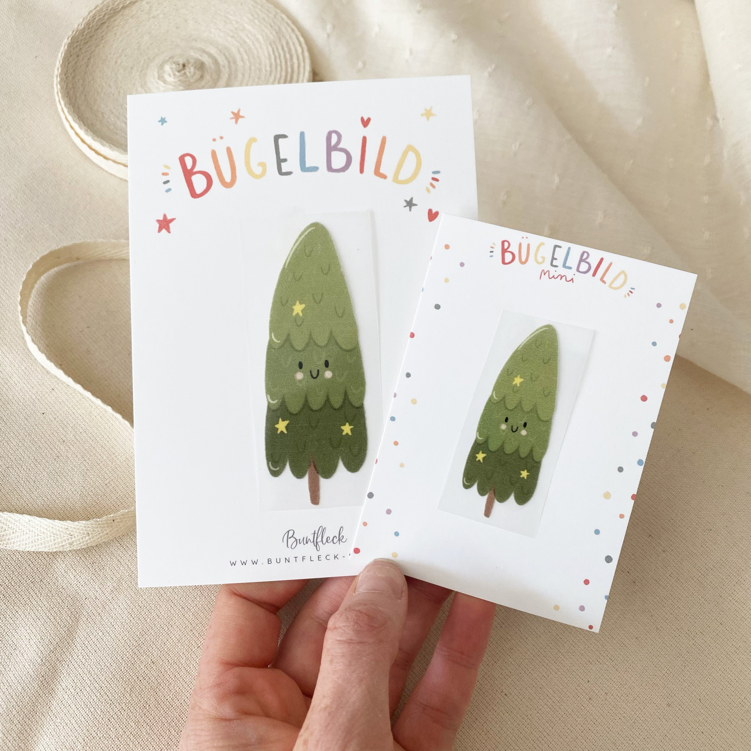 Mini Bügelbilder - Tannenbaum mit Sternen