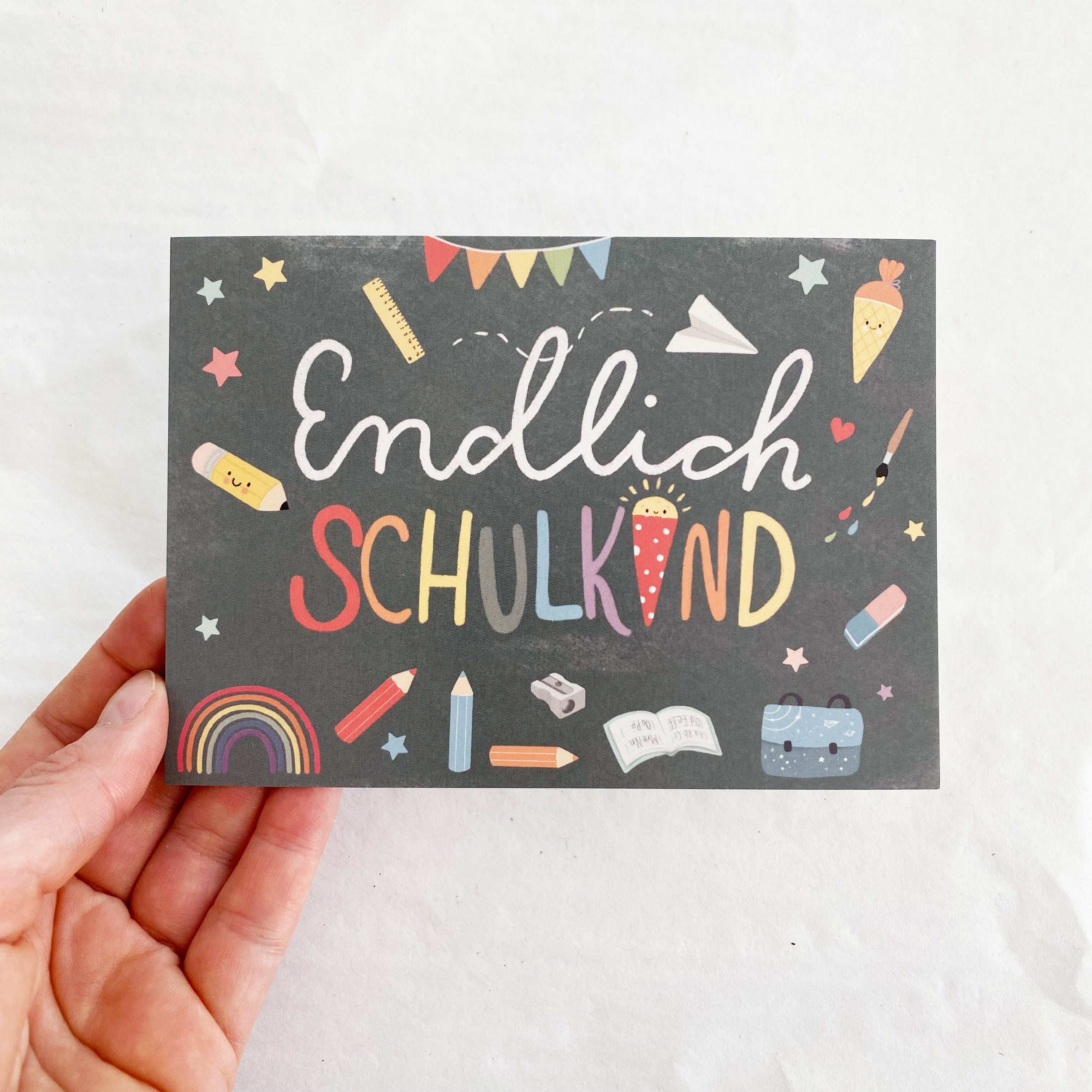 Karte/Postkarte/Grußkarte - Endlich Schulkind