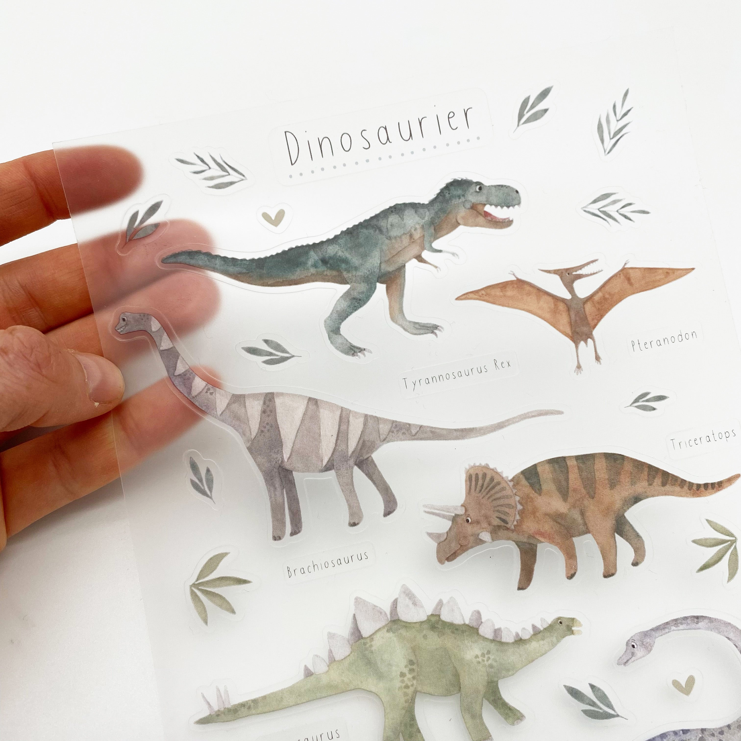 Stickersheet/Stickerbogen/Washipapier/Vinyl transparent- Dinos