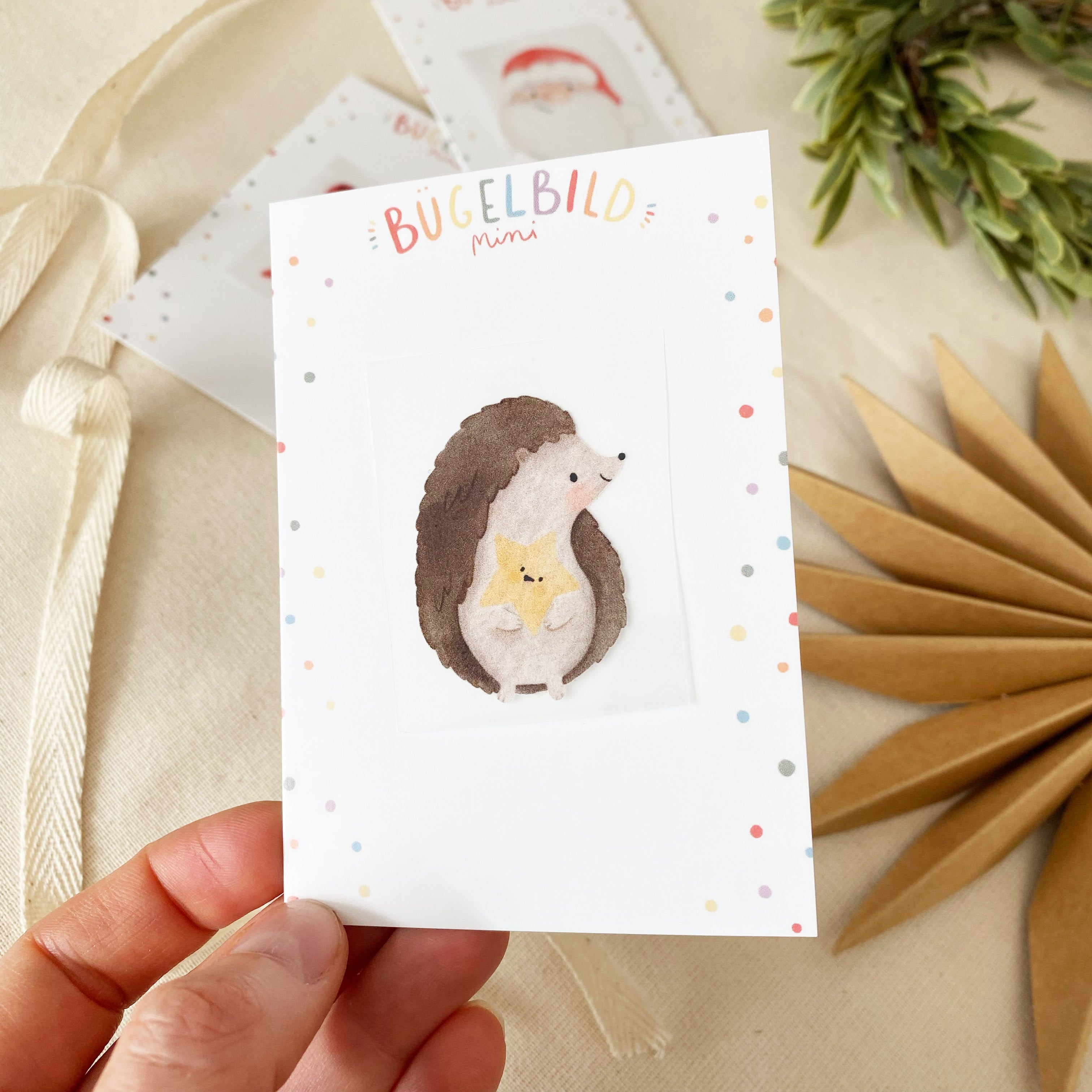 Mini Bügelbilder - Igel mit Stern