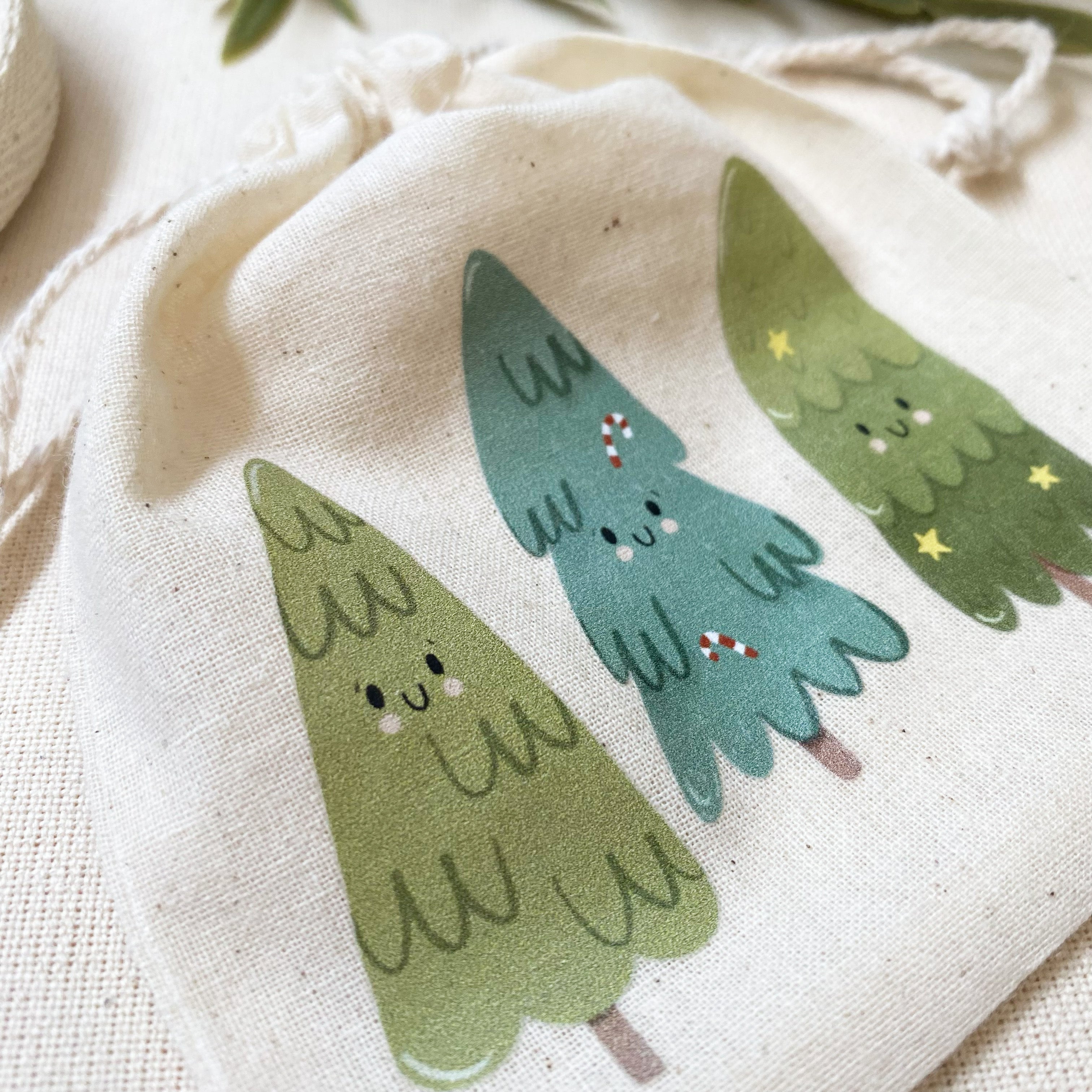 Mini iron-on transfers / Christmas / Christmas - cute row of trees