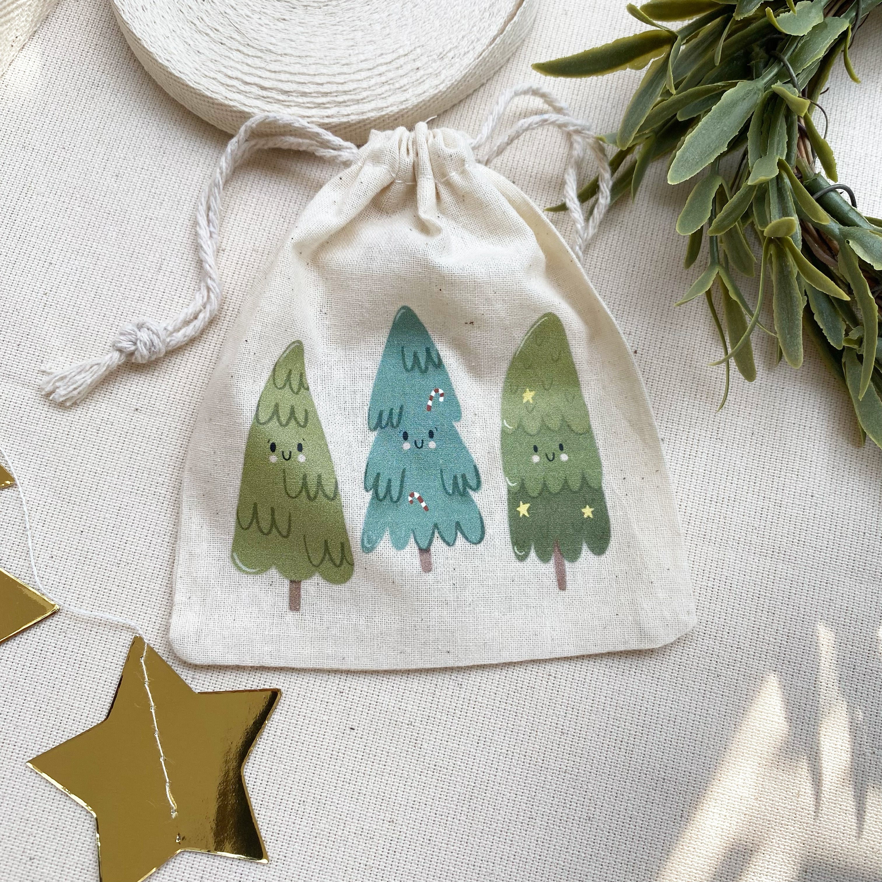 Mini iron-on transfers / Christmas / Christmas - cute row of trees