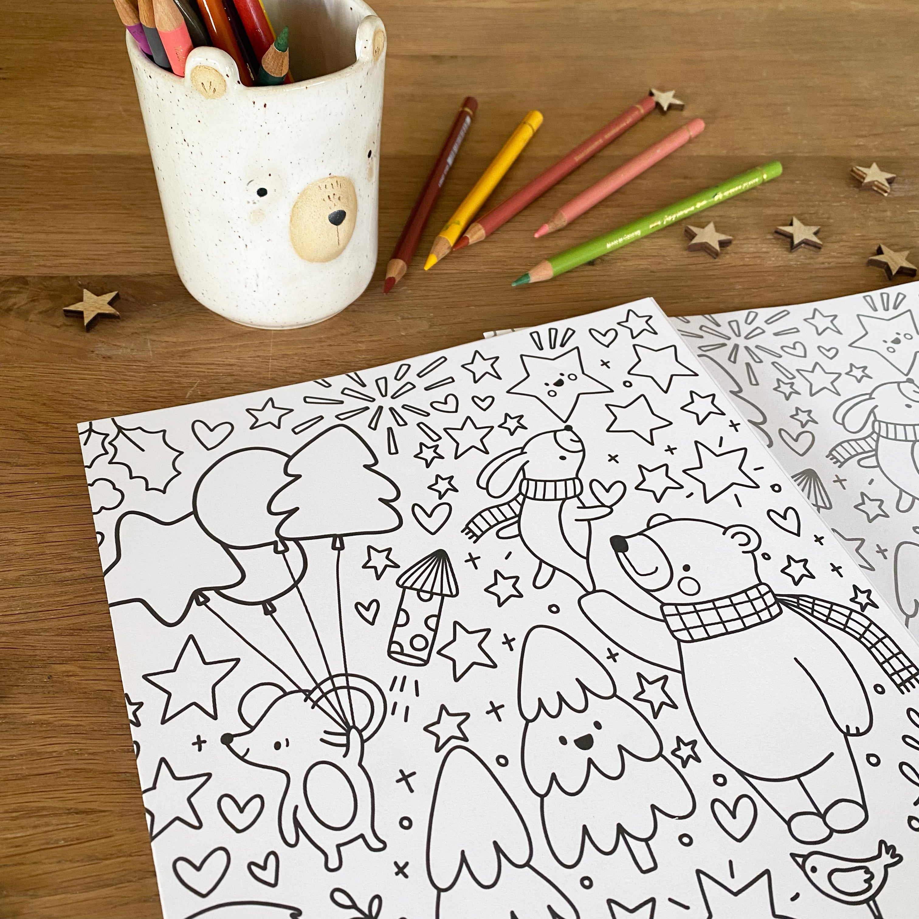 Coloring poster in DIN A1 with Christmas motifs - Christmas Doodle