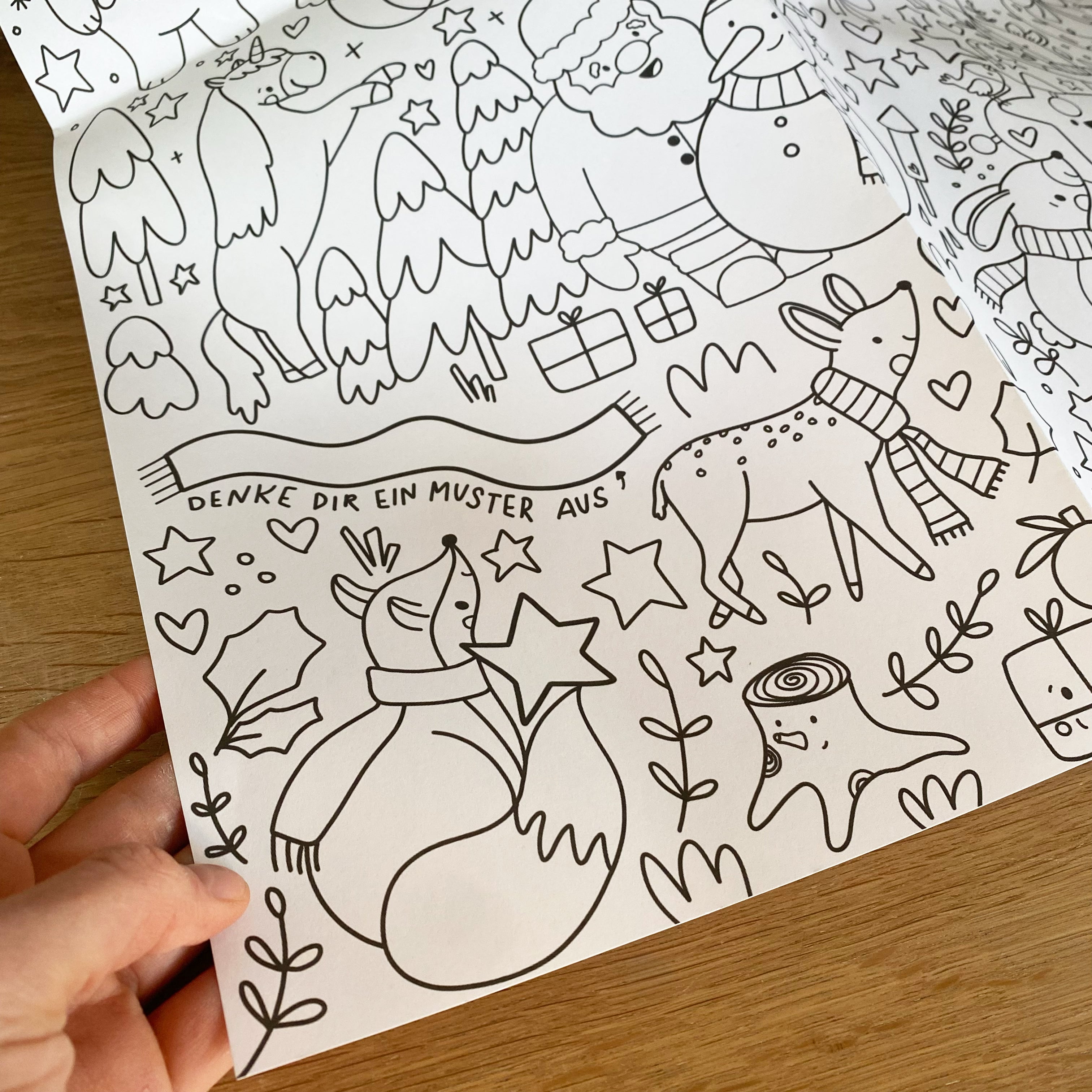 Coloring poster in DIN A1 with Christmas motifs - Christmas Doodle