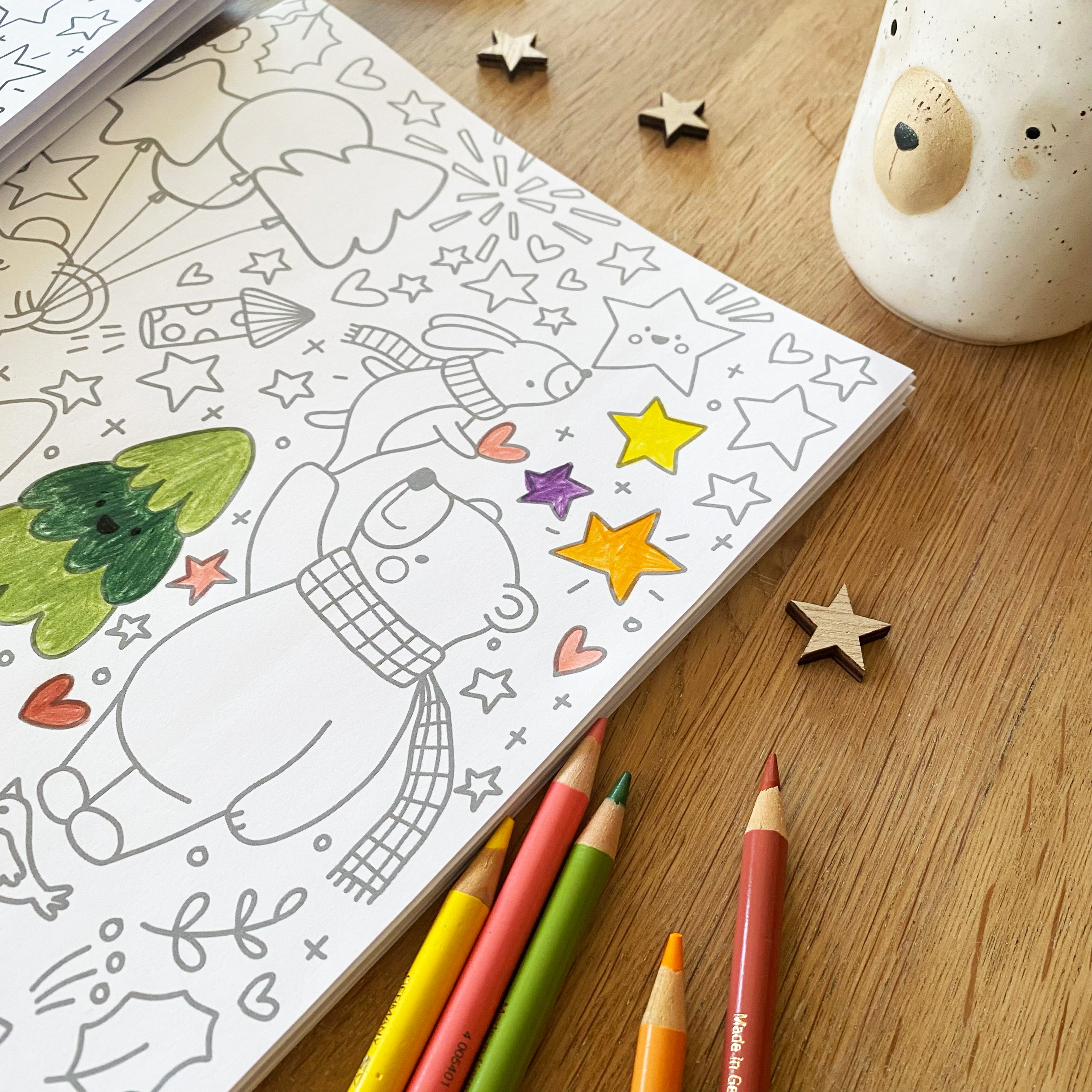 Coloring poster in DIN A1 with Christmas motifs - Christmas Doodle