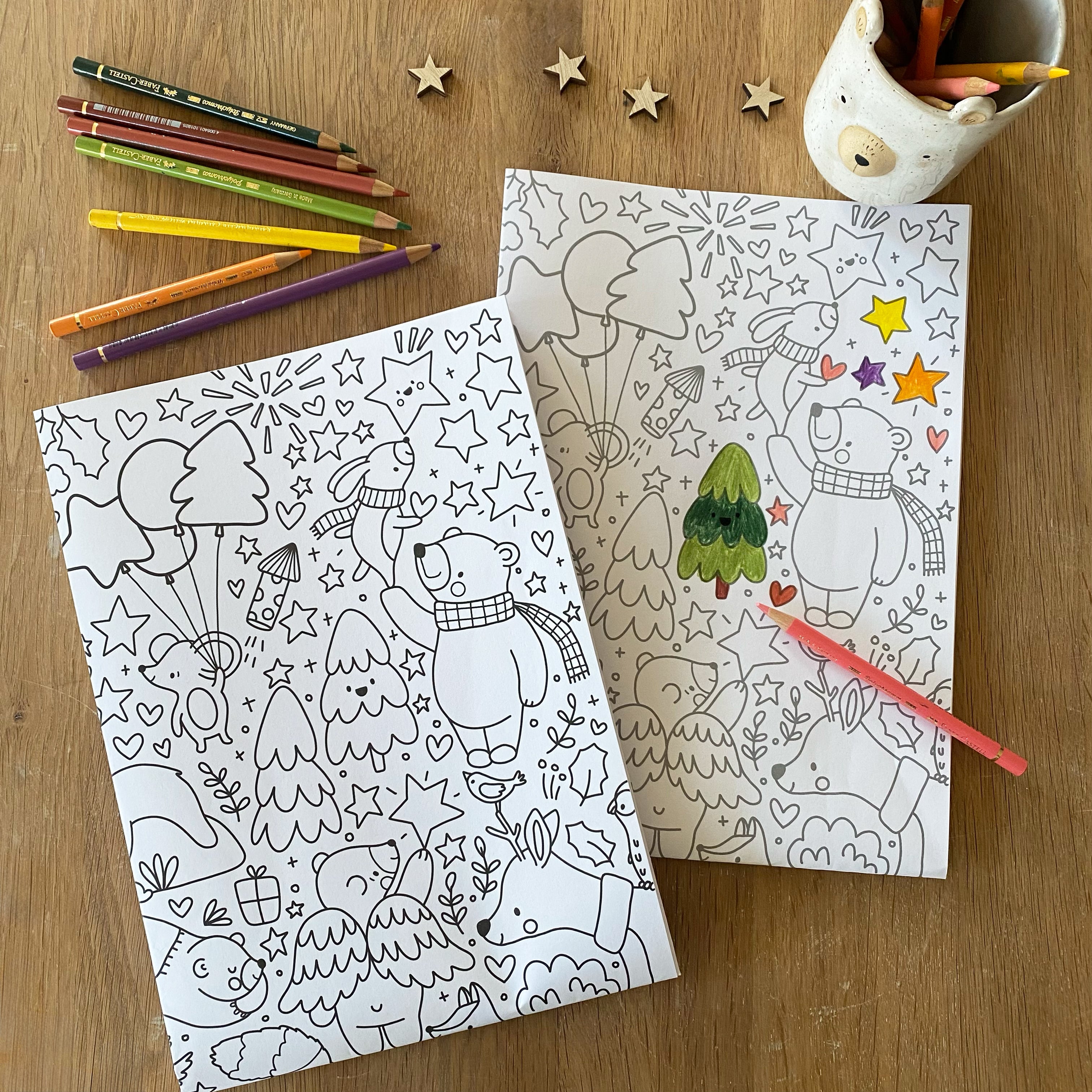 Coloring poster in DIN A1 with Christmas motifs - Christmas Doodle