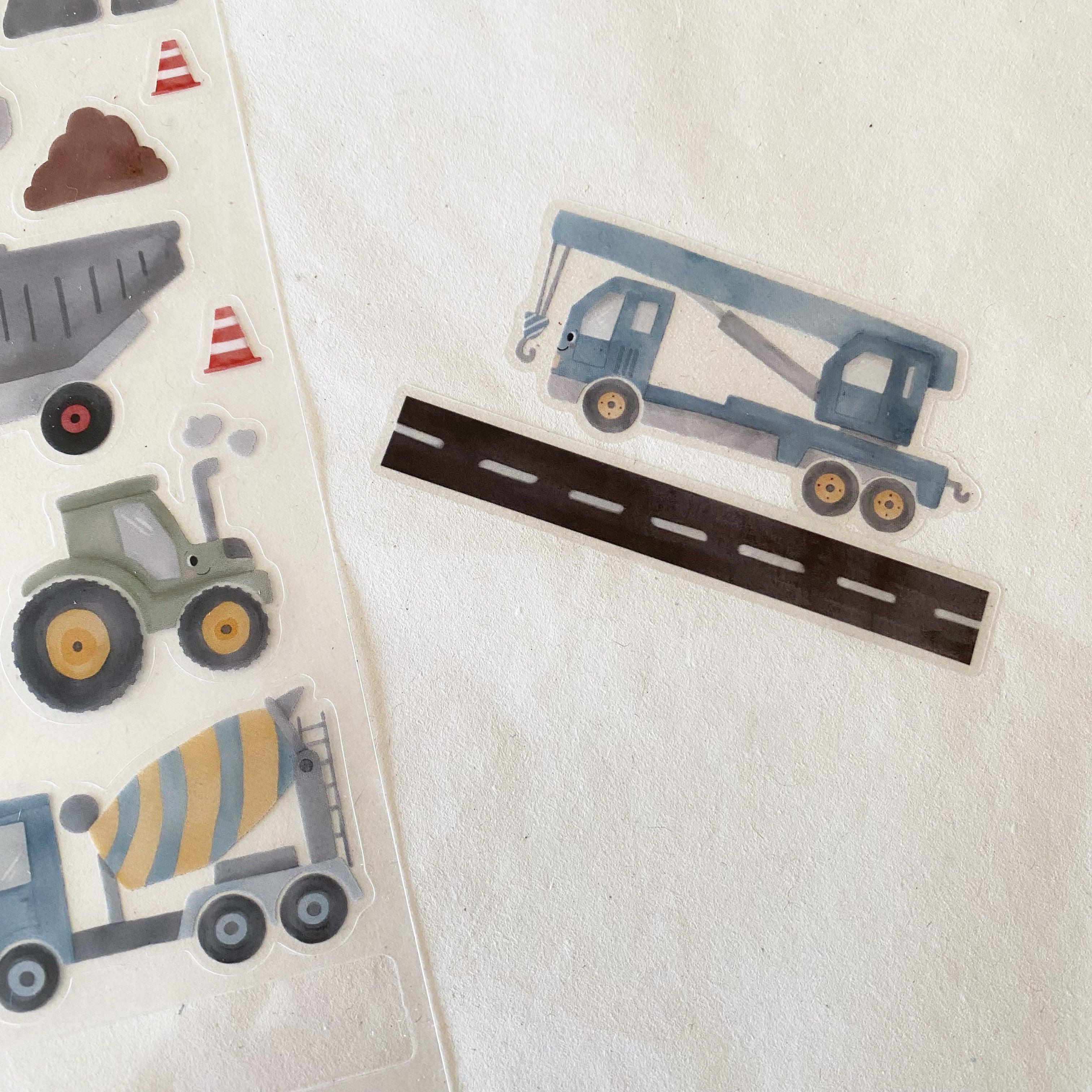 Stickersheet Vinyl /Stickerbogen / Vinyl transparent - Baufahrzeuge