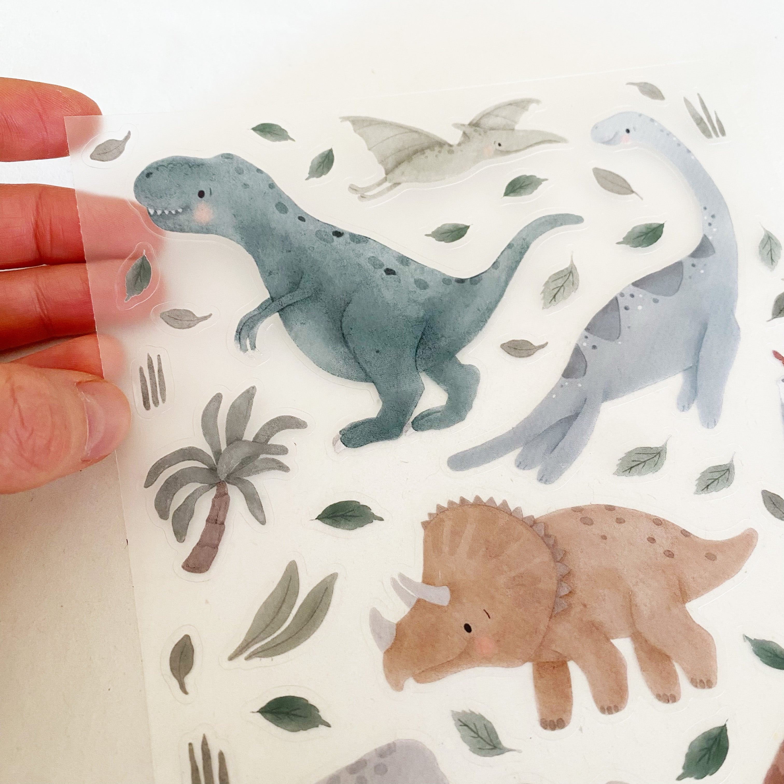 Stickersheet Vinyl /Stickerbogen / Vinyl transparent - Süße Dinos