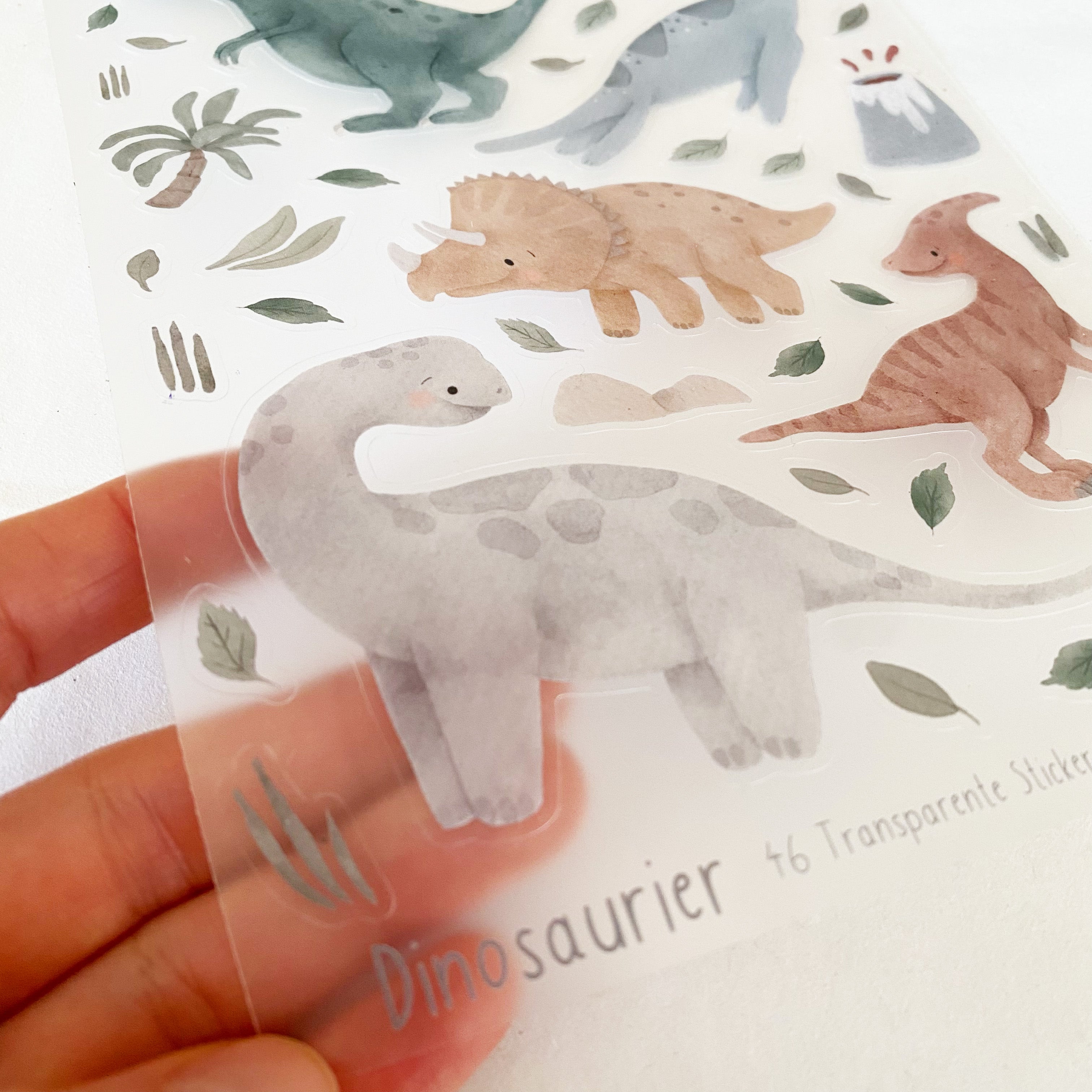 Stickersheet Vinyl /Stickerbogen / Vinyl transparent - Süße Dinos