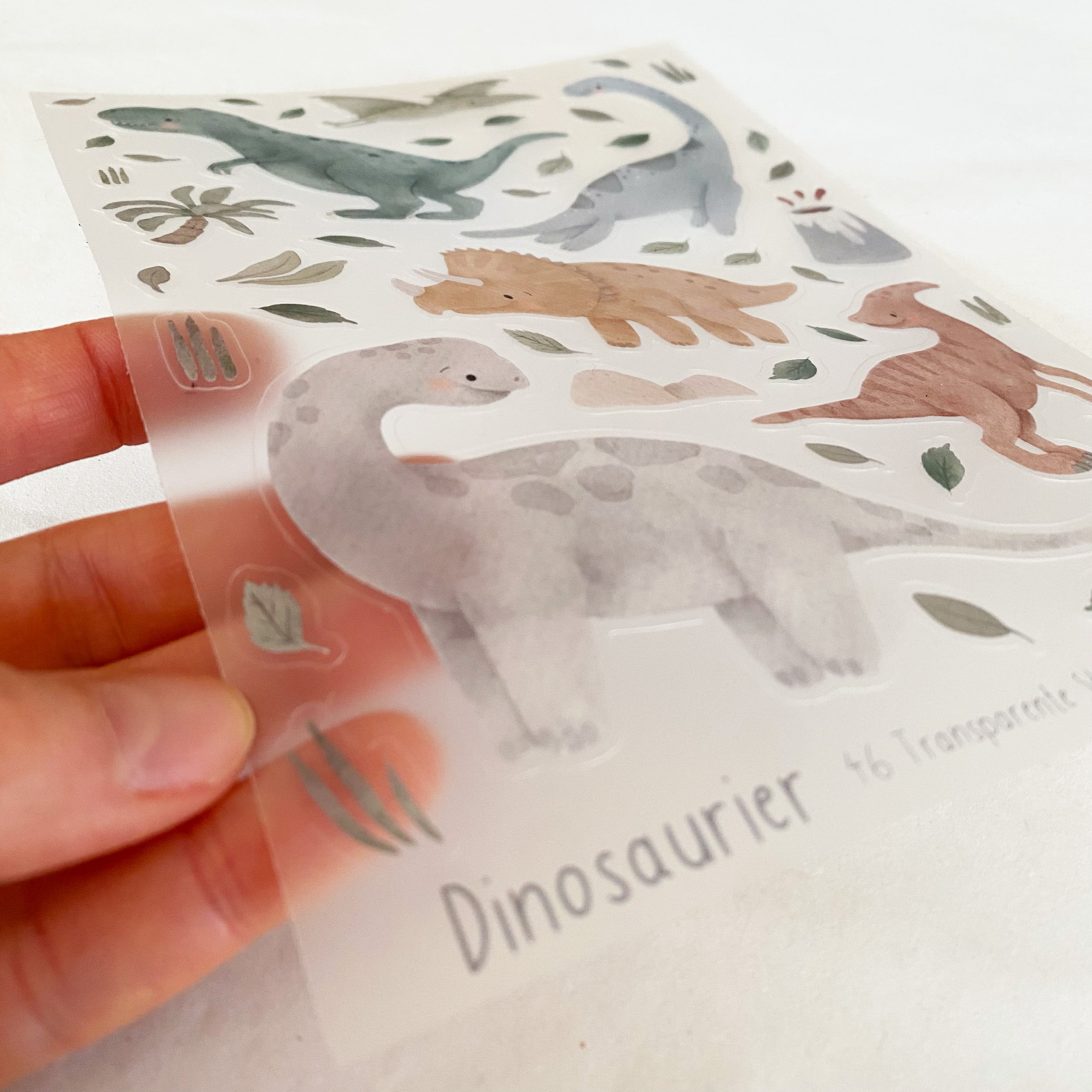 Stickersheet Vinyl /Stickerbogen / Vinyl transparent - Süße Dinos