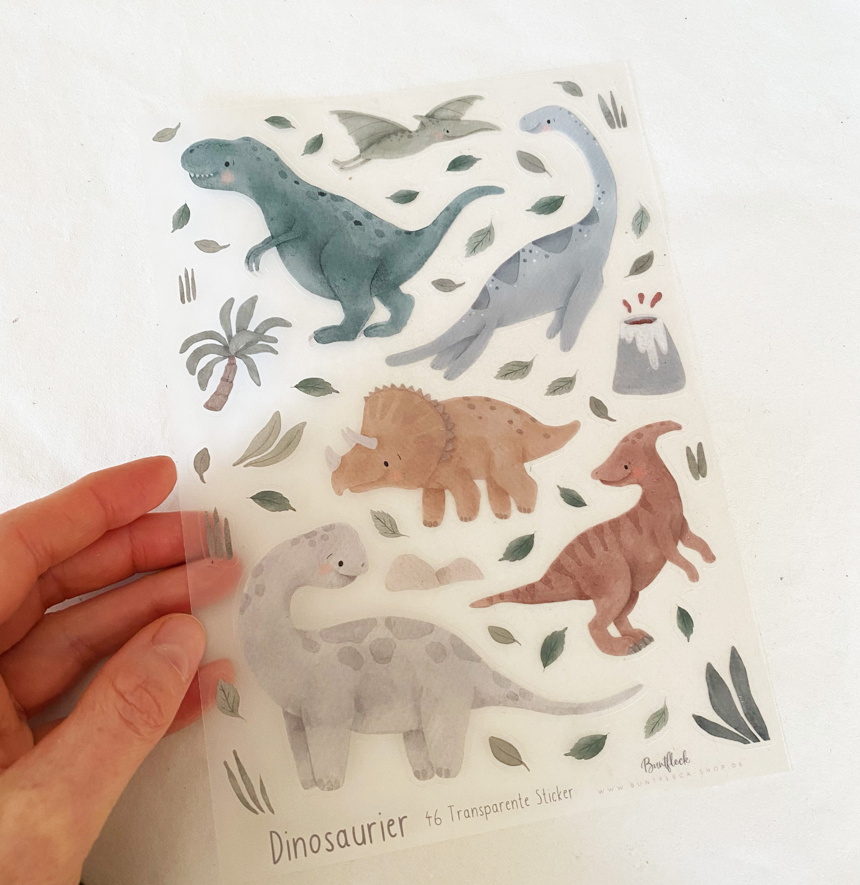 Stickersheet Vinyl /Stickerbogen / Vinyl transparent - Süße Dinos