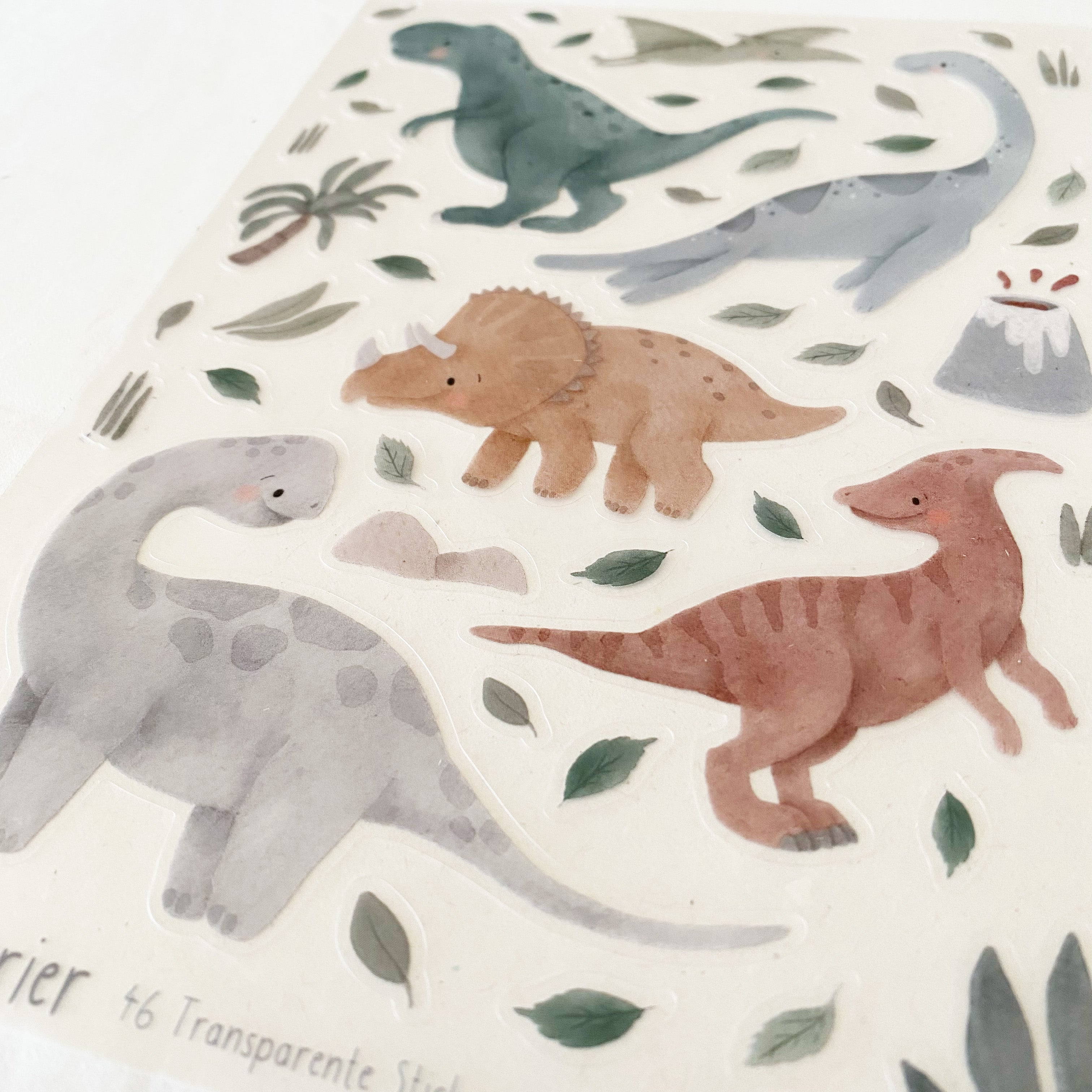 Stickersheet Vinyl /Stickerbogen / Vinyl transparent - Süße Dinos