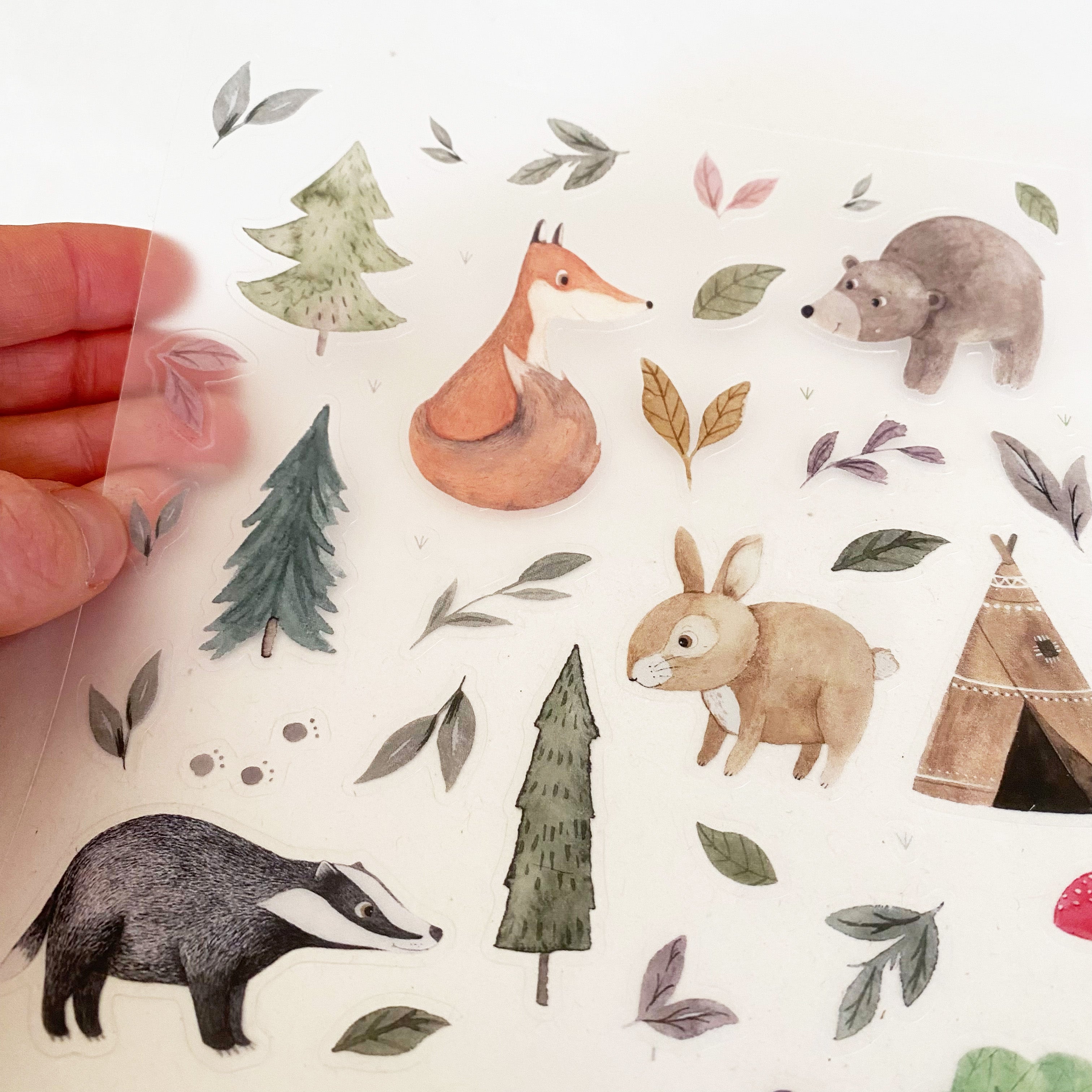 Stickersheet Vinyl /Stickerbogen / Vinyl transparent - Waldtiere