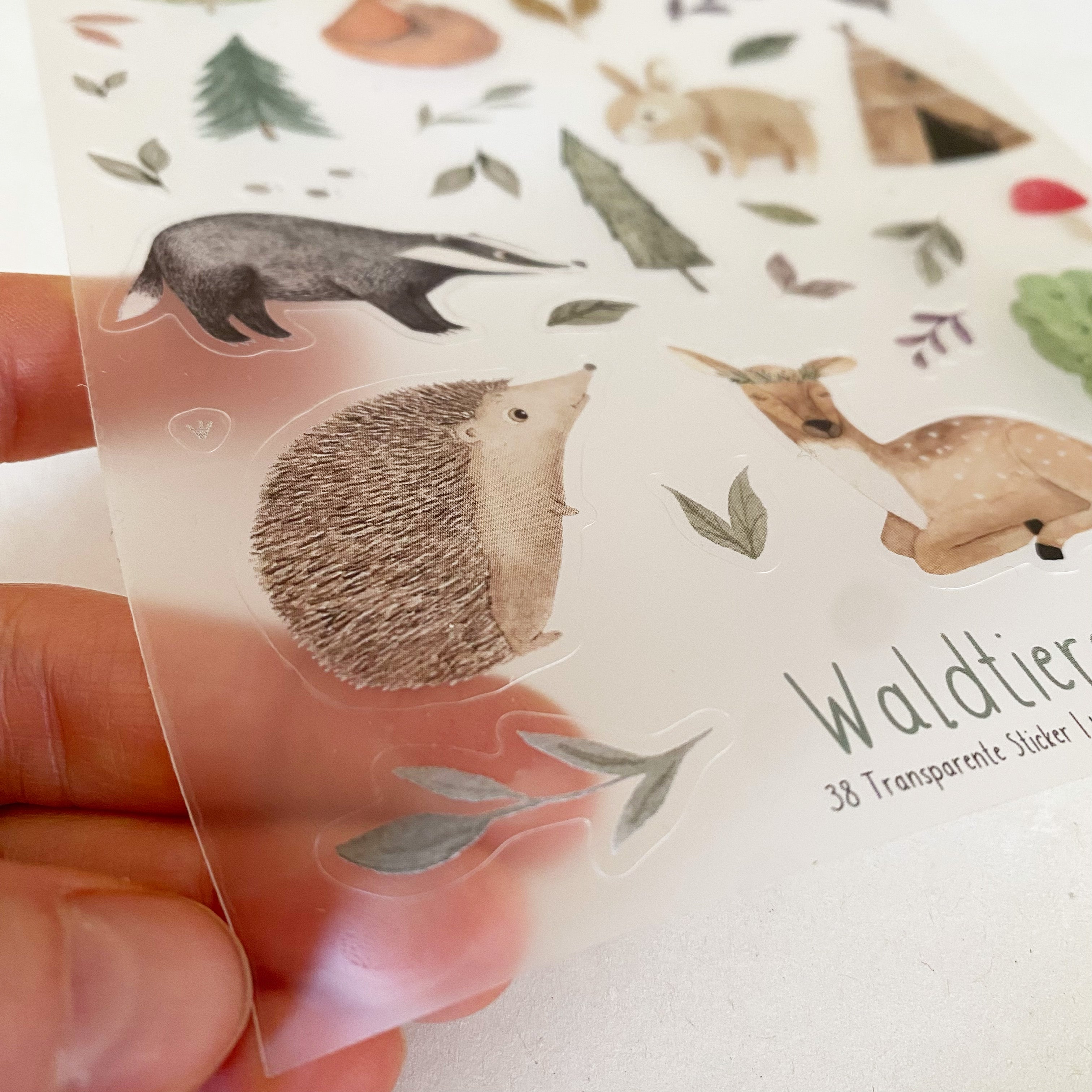 Stickersheet Vinyl /Stickerbogen / Vinyl transparent - Waldtiere