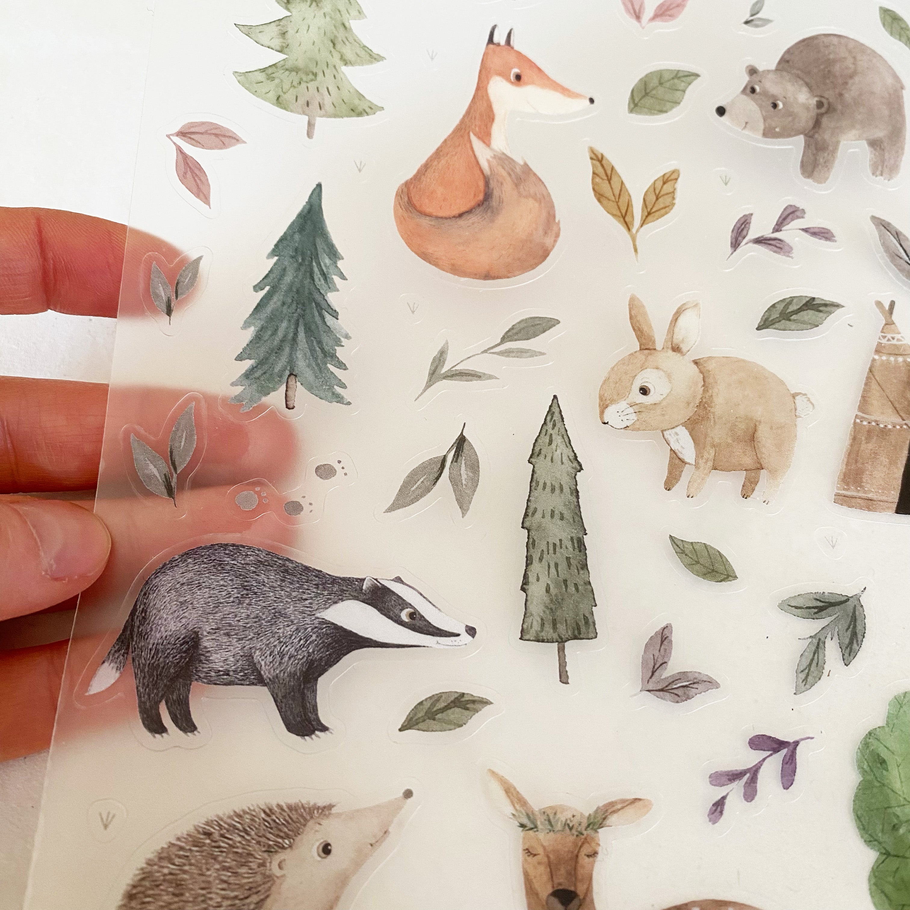 Sticker sheet vinyl / sticker sheet / vinyl transparent - forest animals