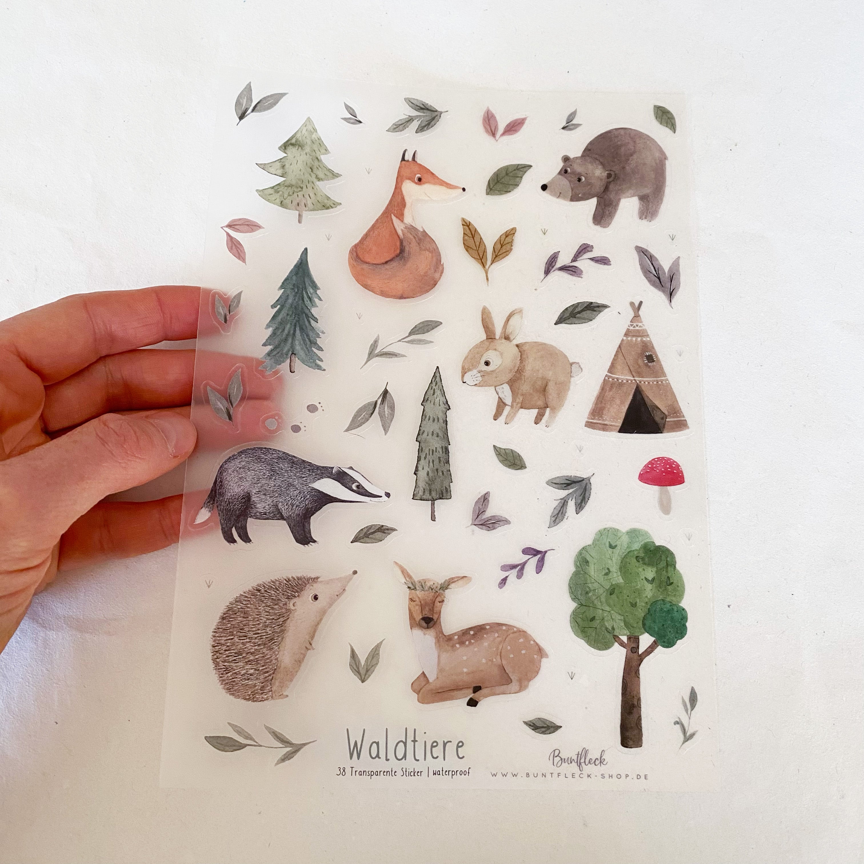 Sticker sheet vinyl / sticker sheet / vinyl transparent - forest animals