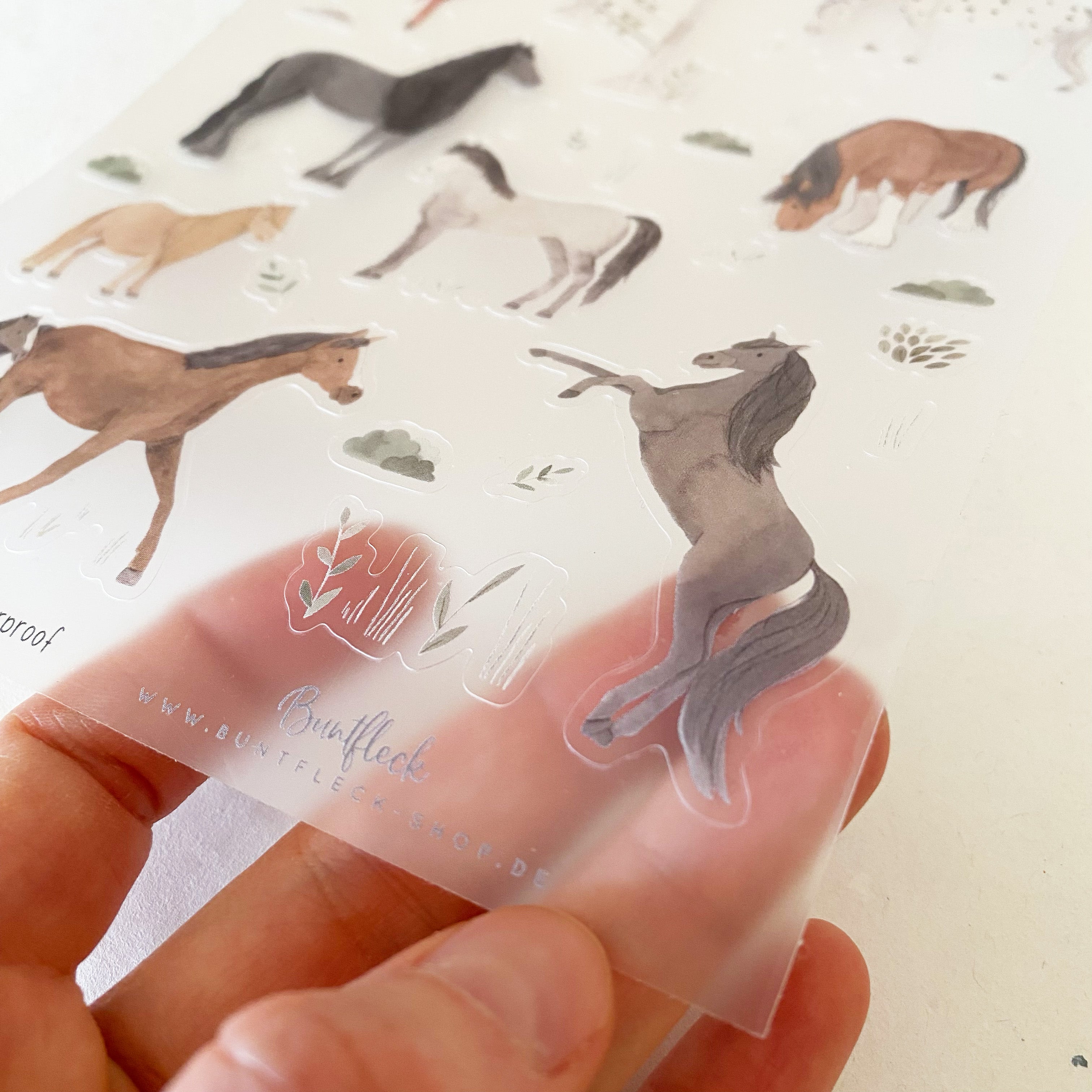 Stickersheet Vinyl /Stickerbogen / Vinyl transparent - Pferde