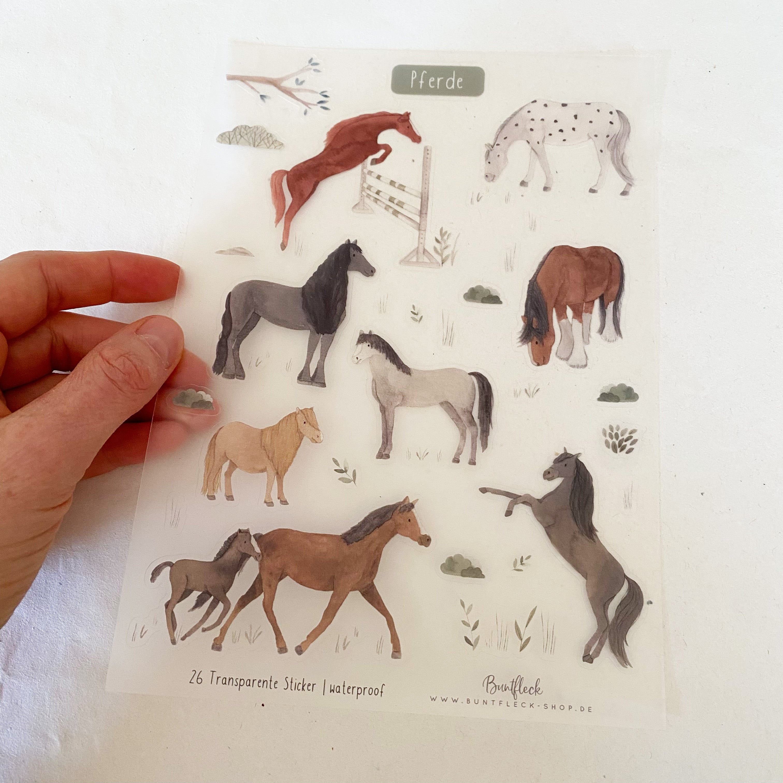 Stickersheet Vinyl /Stickerbogen / Vinyl transparent - Pferde