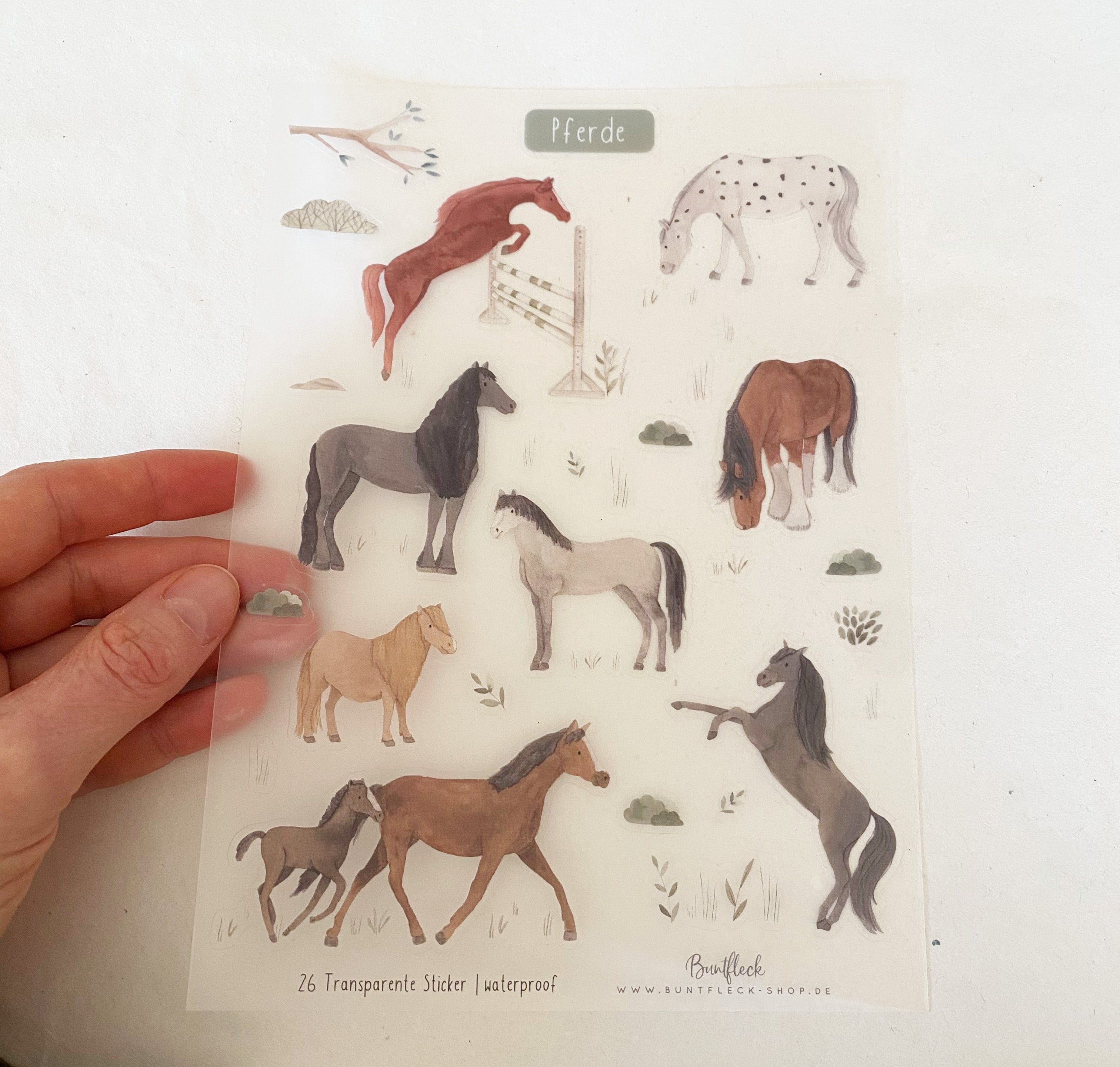 Stickersheet Vinyl /Stickerbogen / Vinyl transparent - Pferde