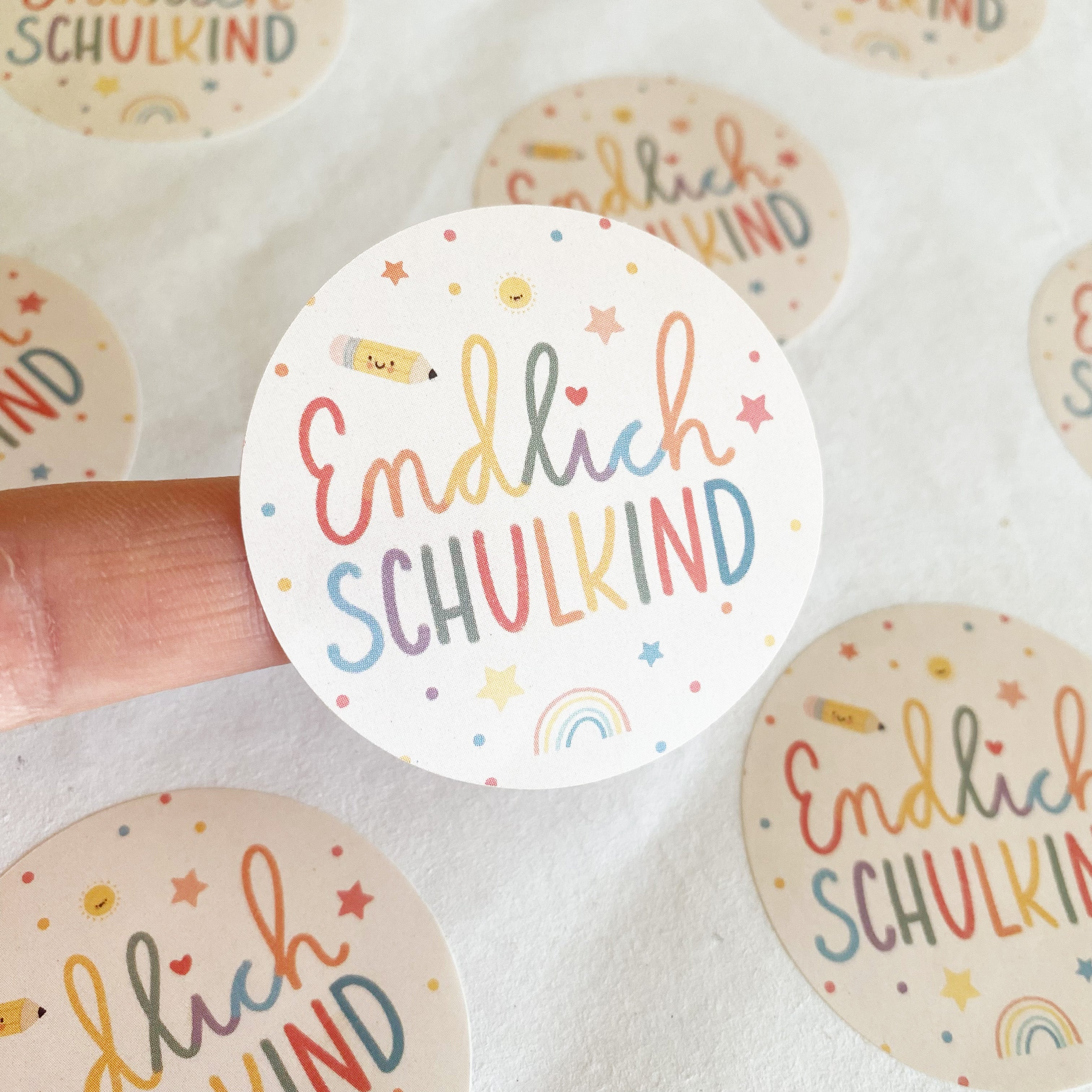 Aufkleber/Etiketten - Endlich Schulkind