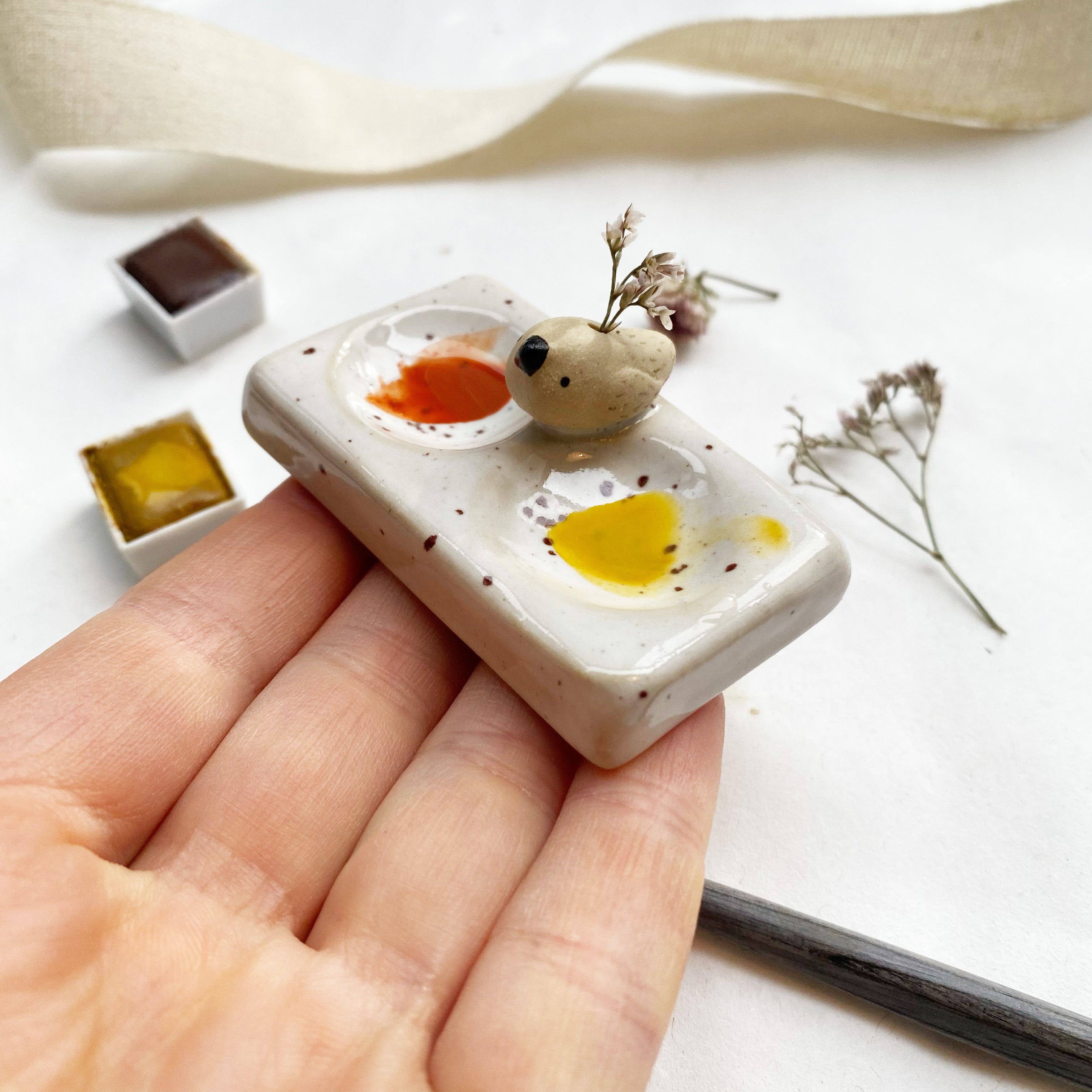 Mini mixed palette with birds square / in various versions