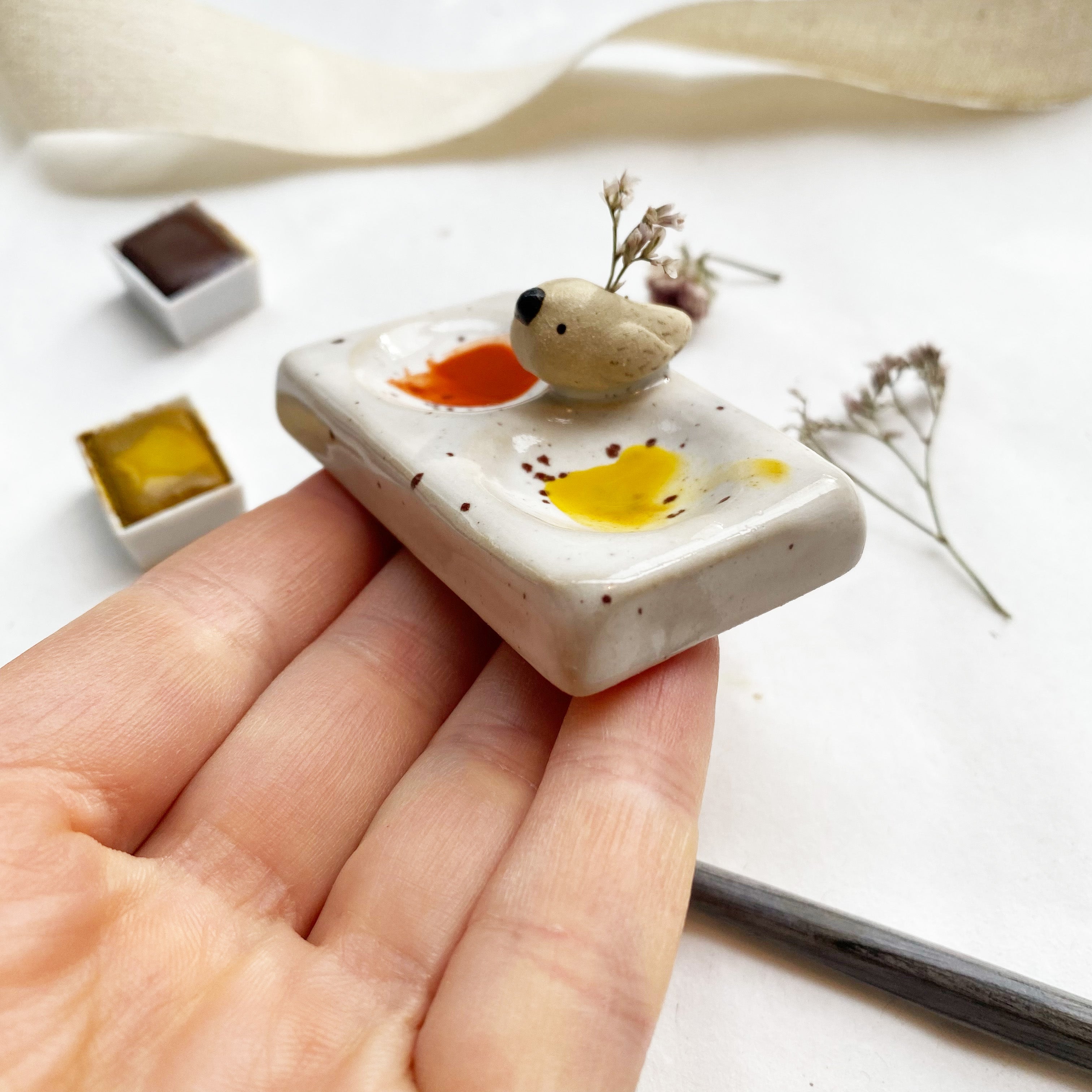 Mini mixed palette with birds square / in various versions