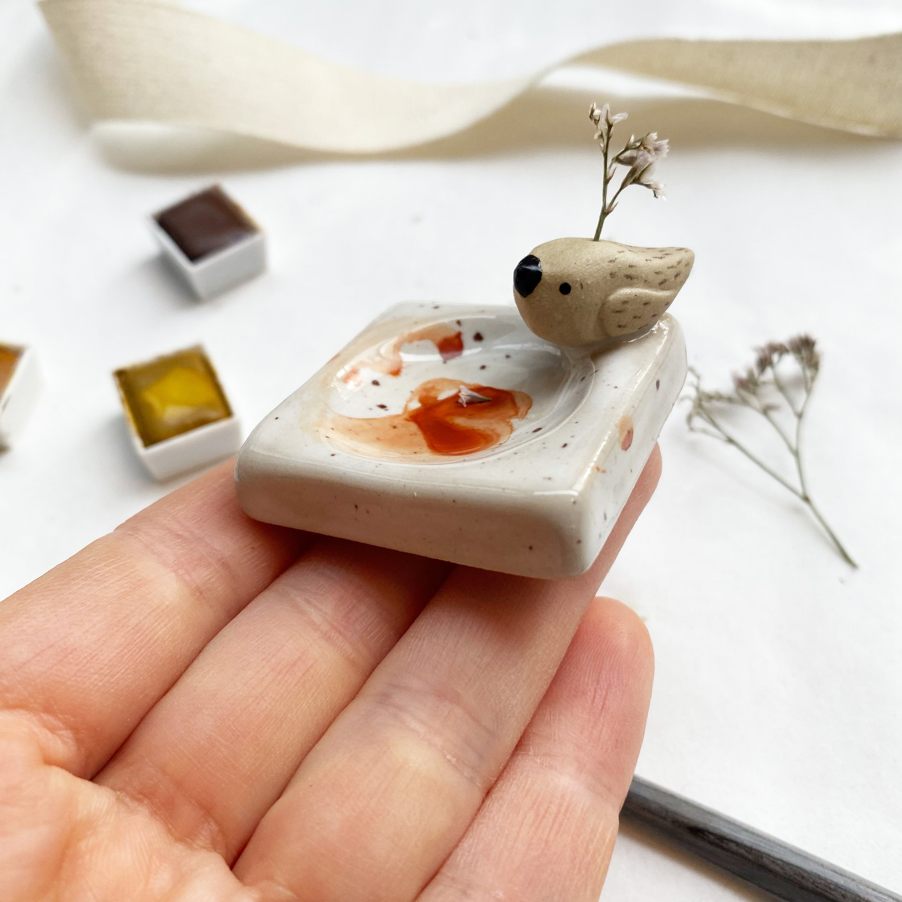 Mini mixed palette with birds square / in various versions