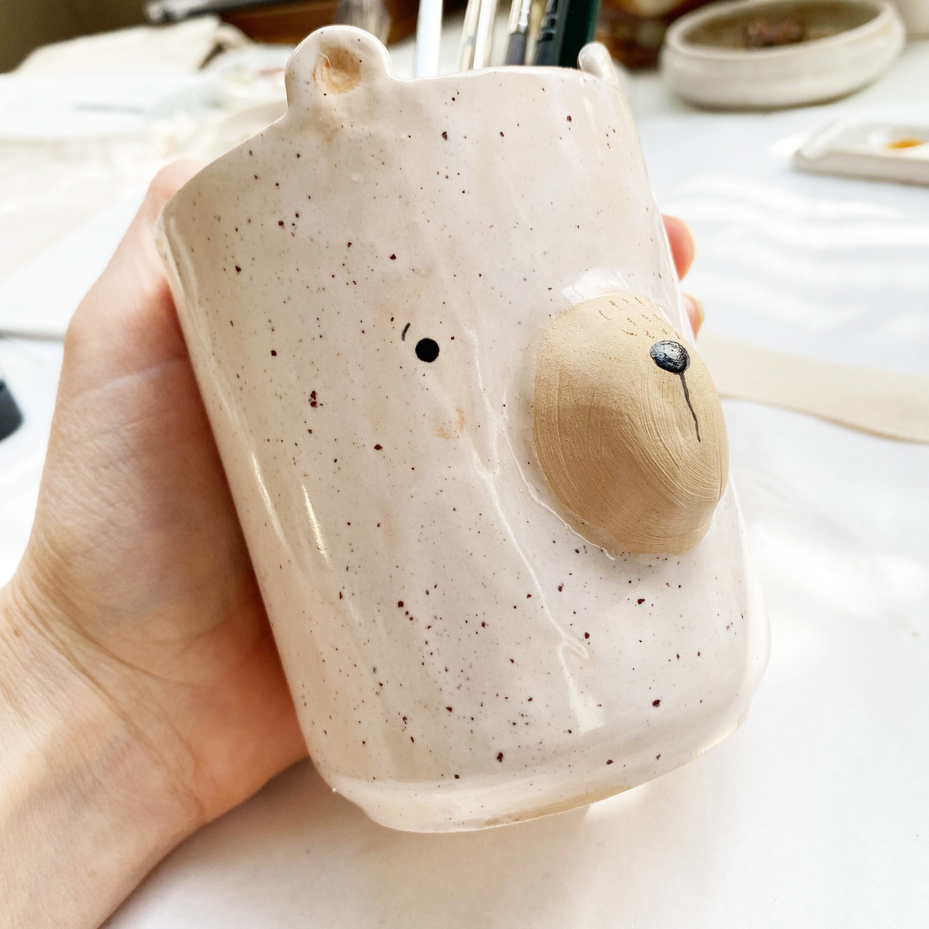 Stiftehalter mit Bärchengesicht