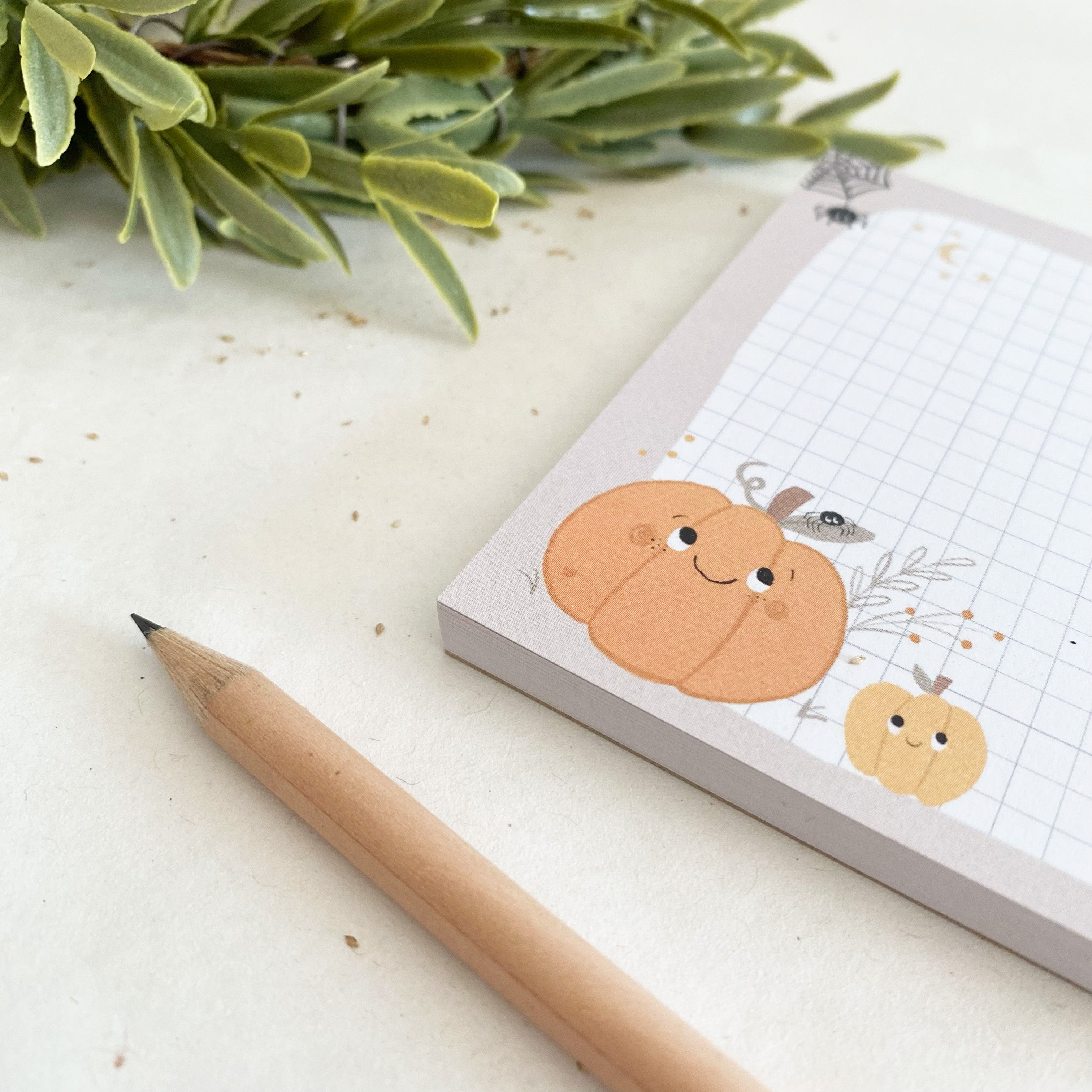 Mini Notizblock / Memopad - Kleiner Kürbis