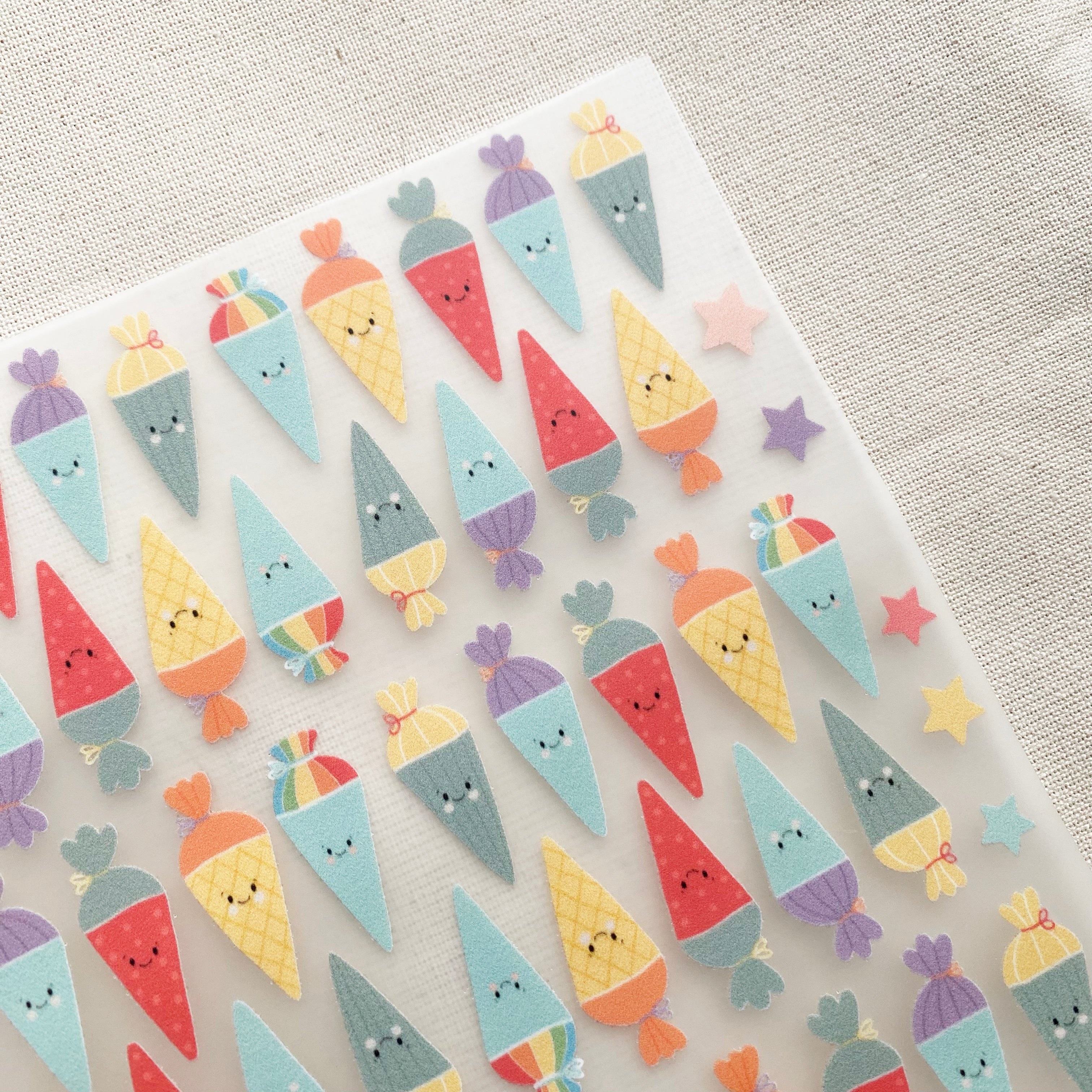 Bügelbilder Schultüten Mini - Iron on Patch für Kleidung, mehrere Motive / Schulanfang / Schultüte