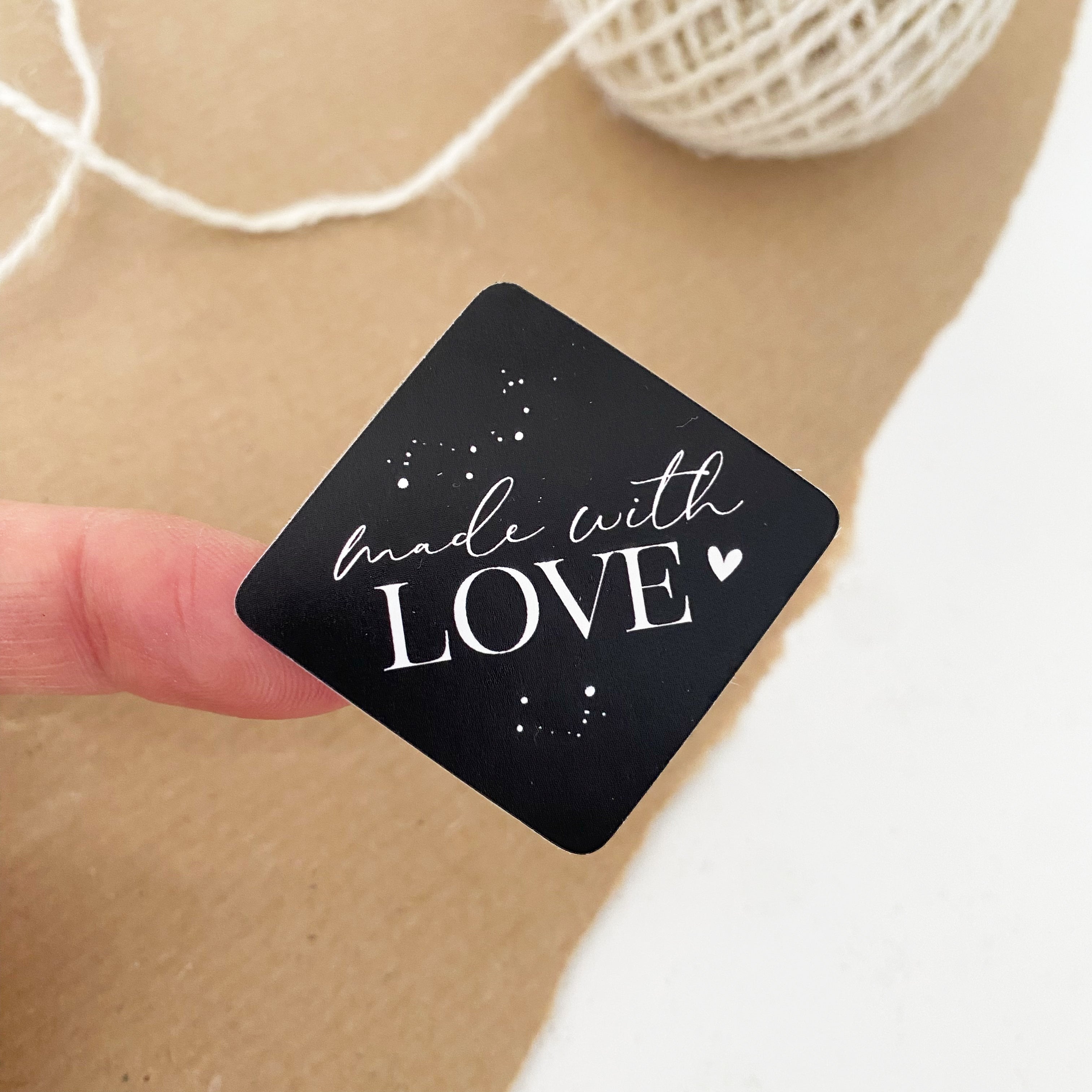 Aufkleber/Etiketten - made with love in schwarz